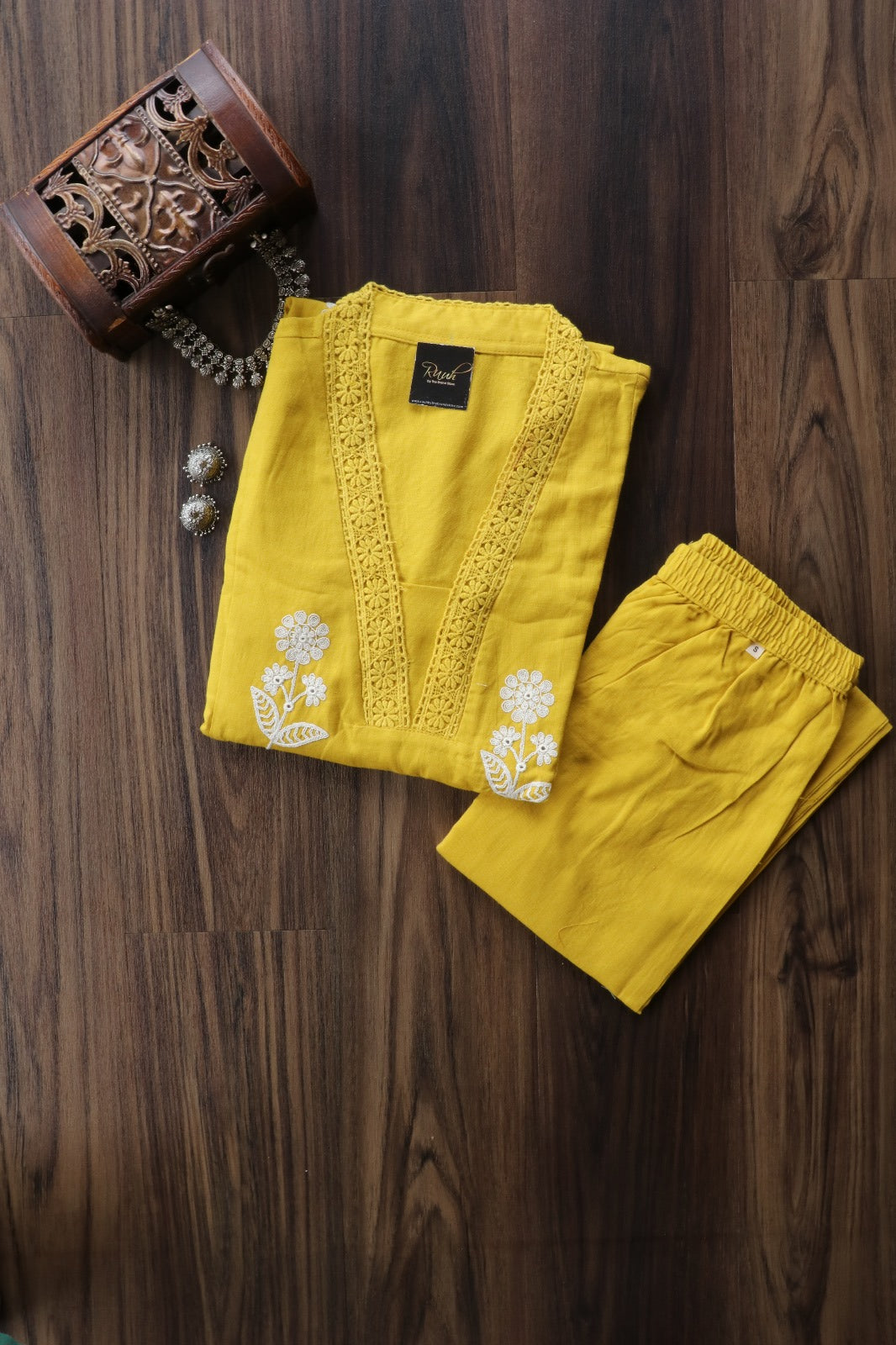 YELLOW COTTON CO ORD SET