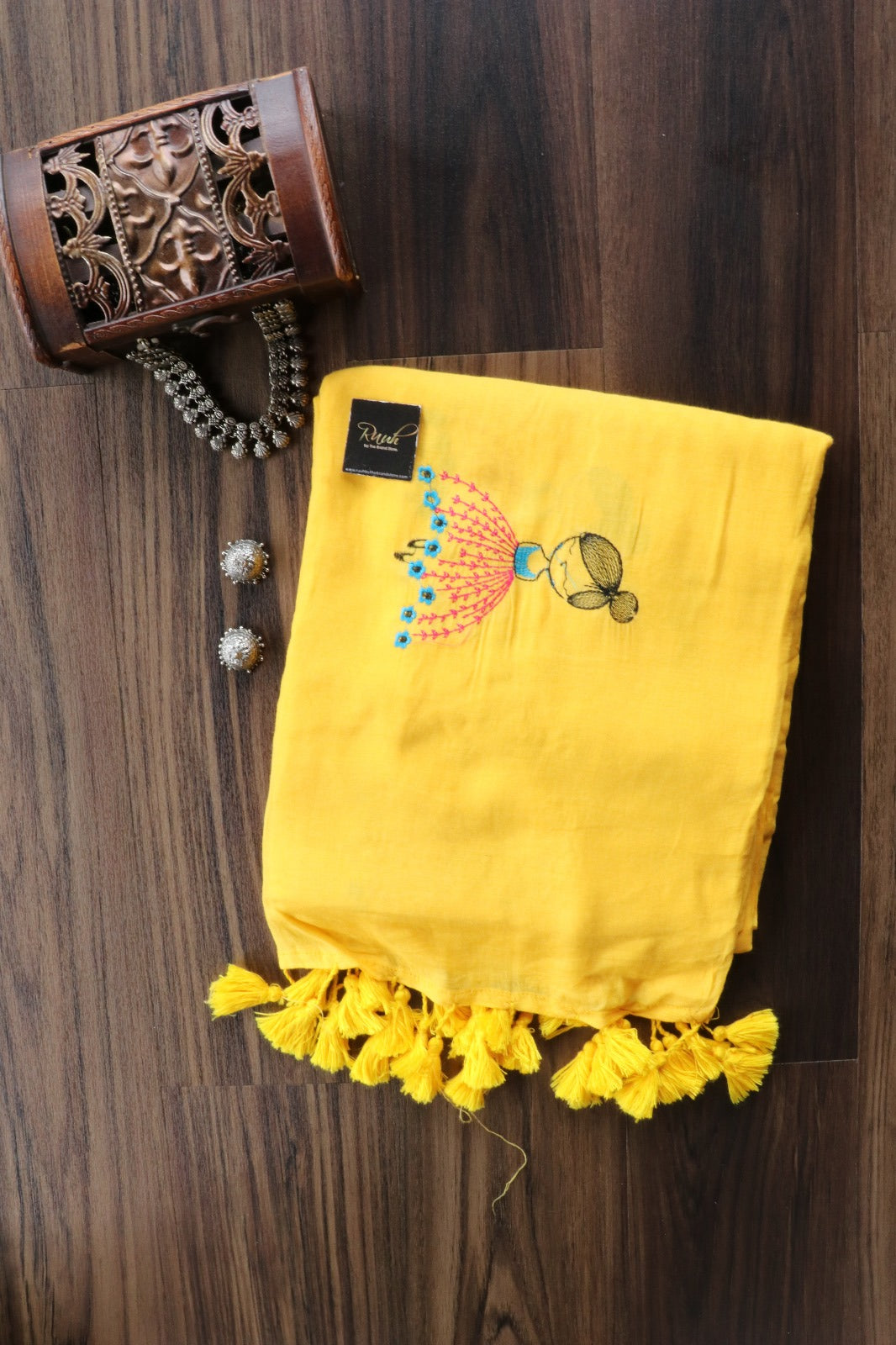 YELLOW MULMUL DOLL EMBROIDERY