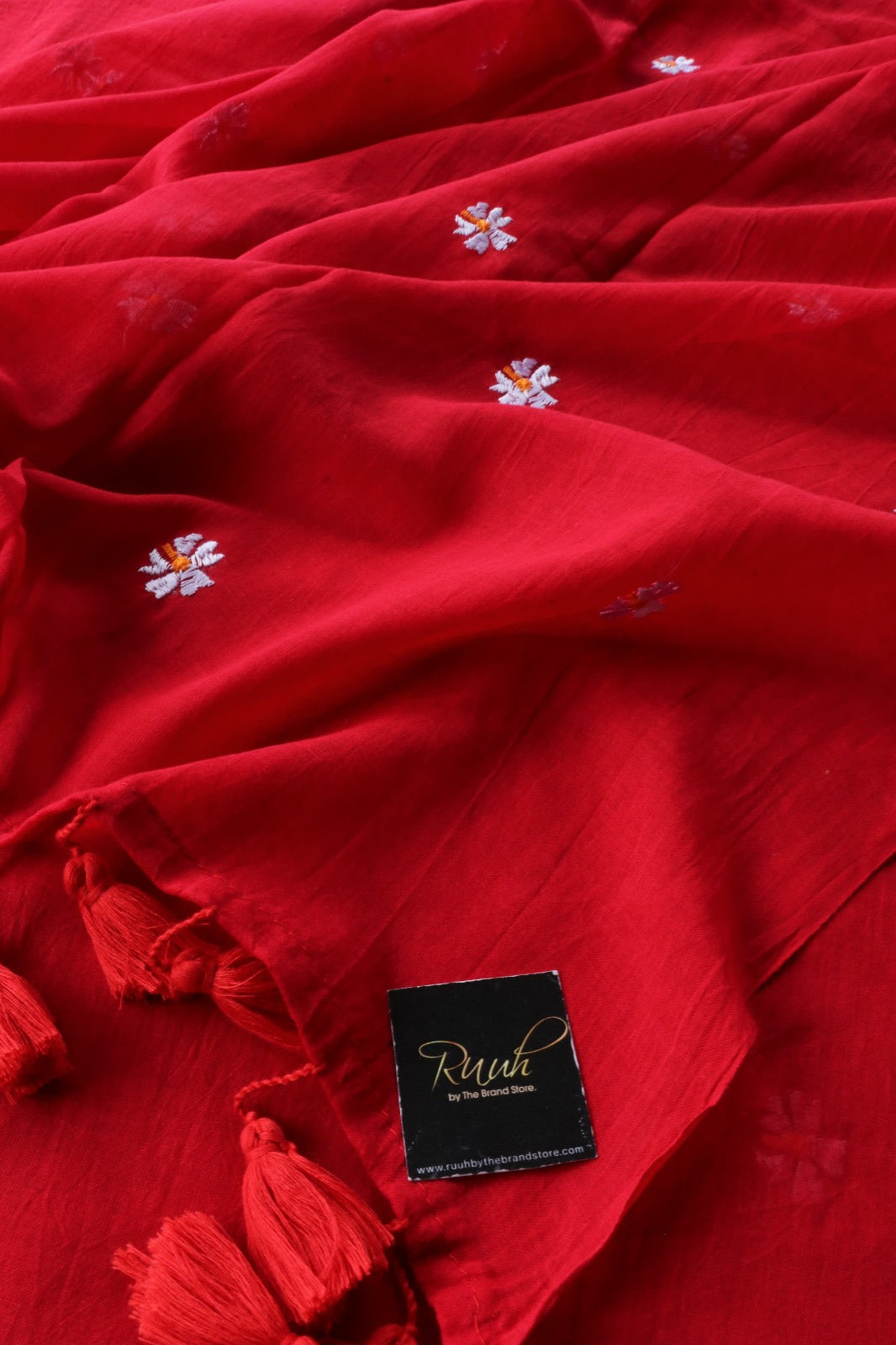 RED MULMUL PARIJAT EMBDROIDERY