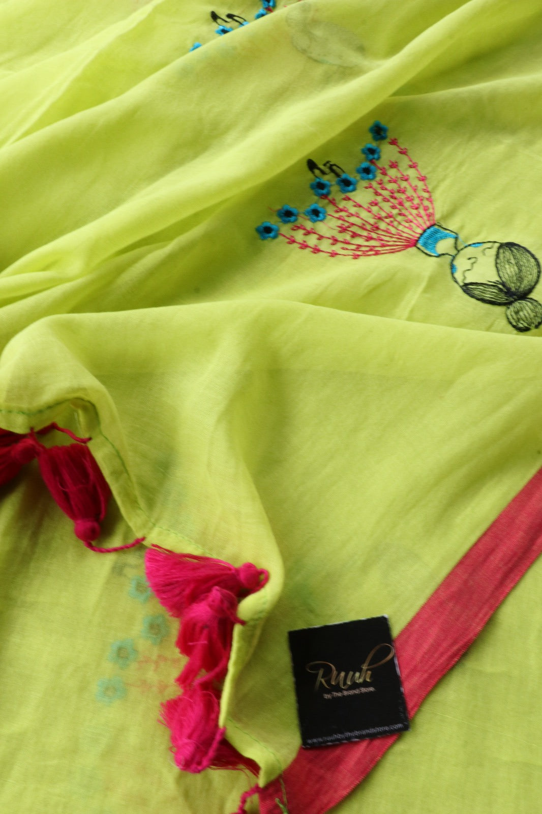NEON MULMUL WITH DOLL EMBROIDERY