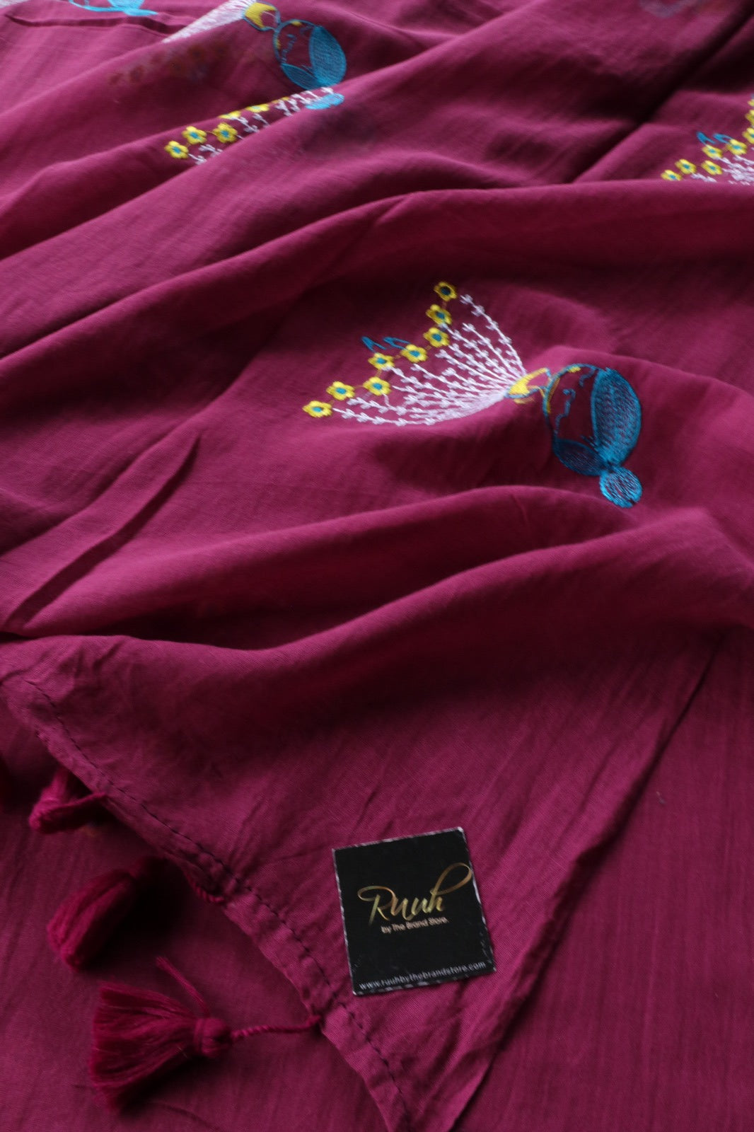 WINE MULMUL DOLL EMBROIDERY