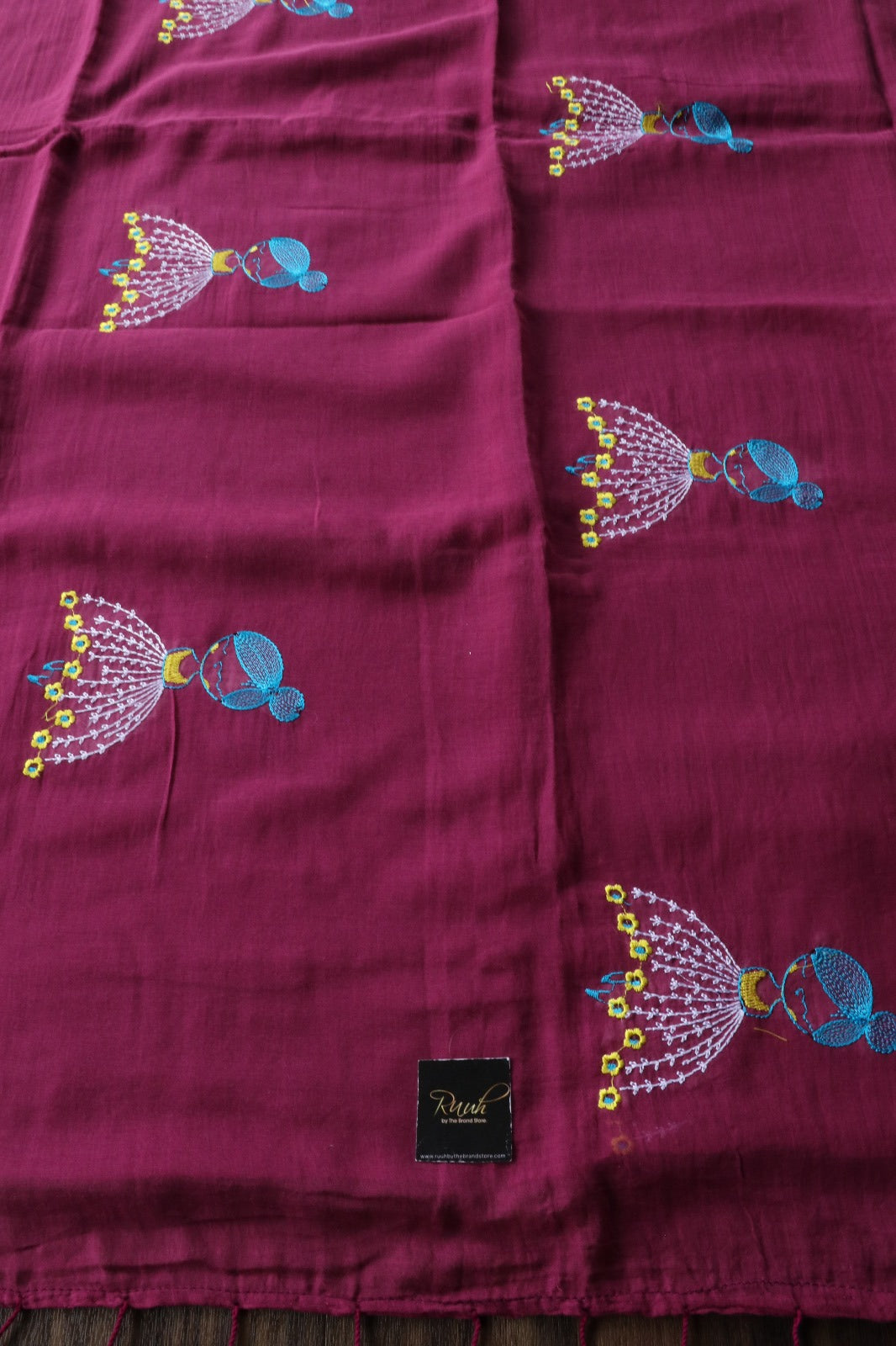 WINE MULMUL DOLL EMBROIDERY