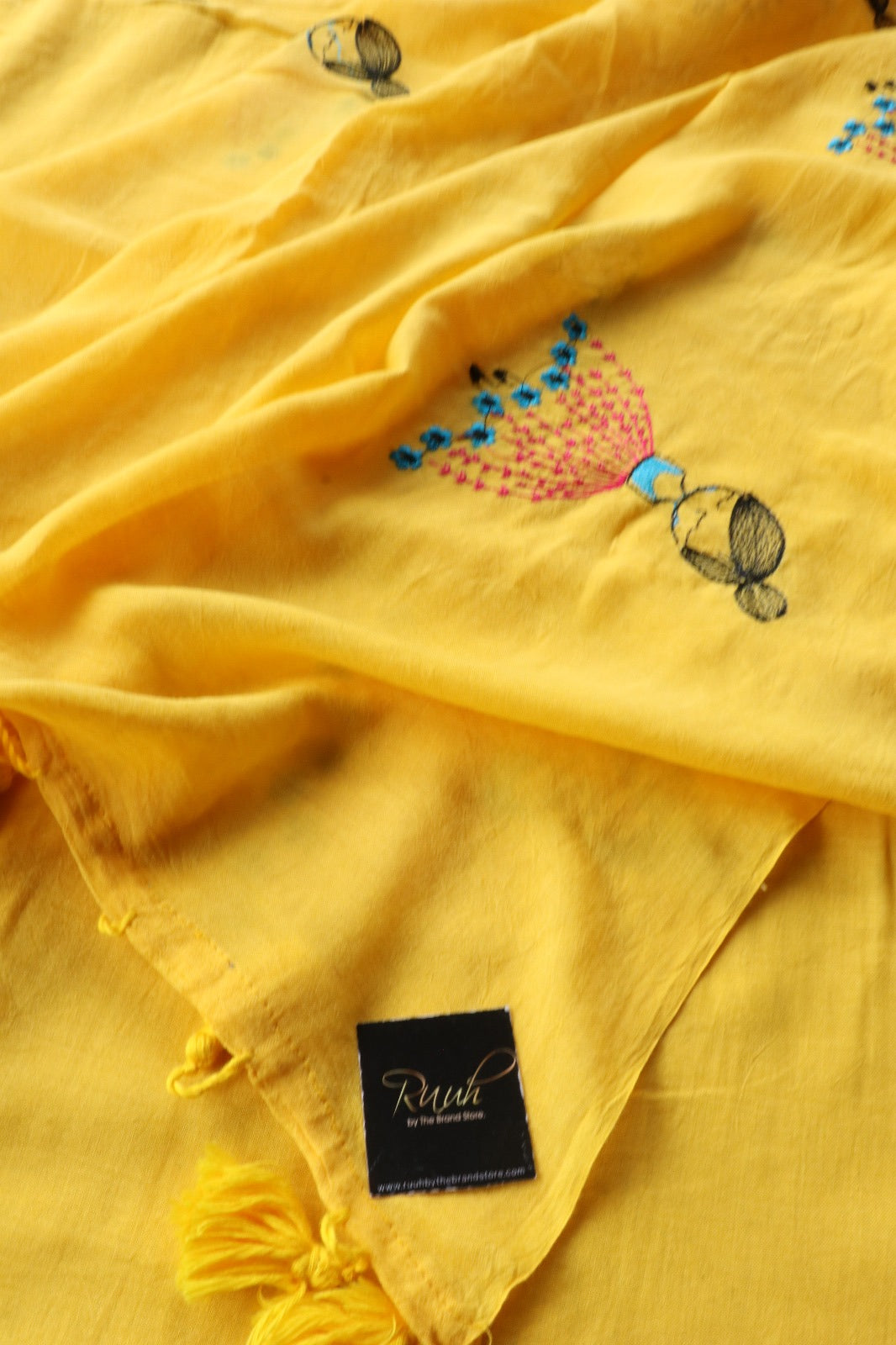 YELLOW MULMUL DOLL EMBROIDERY