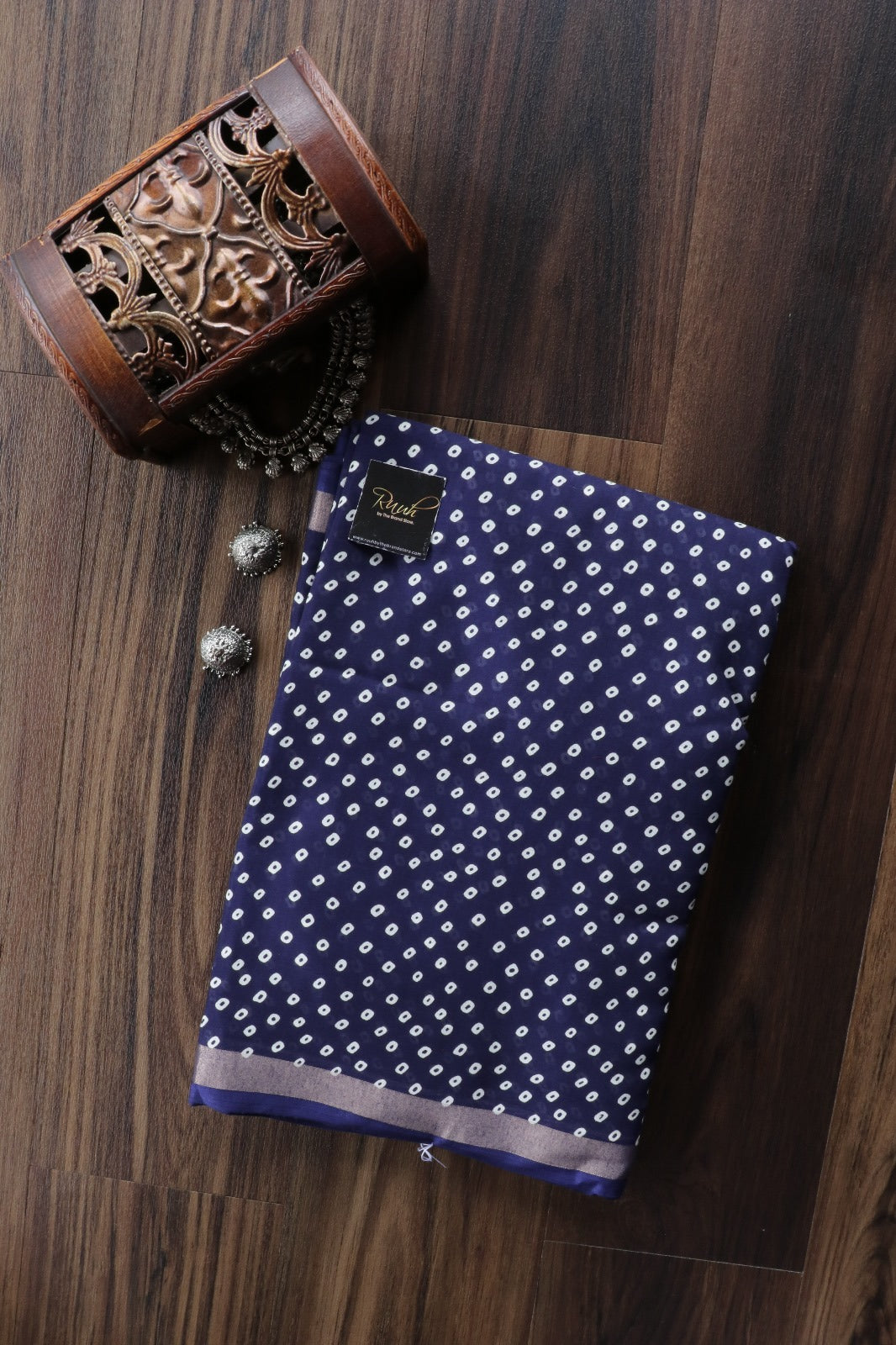 DARK BLUE COTTON MIX SAREE