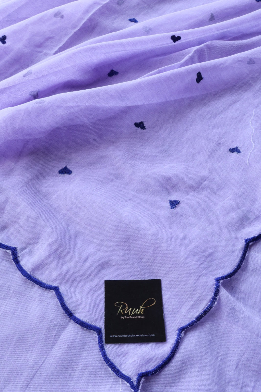 LAVENDER MUL COTTON WITH HEART EMBROIDERY