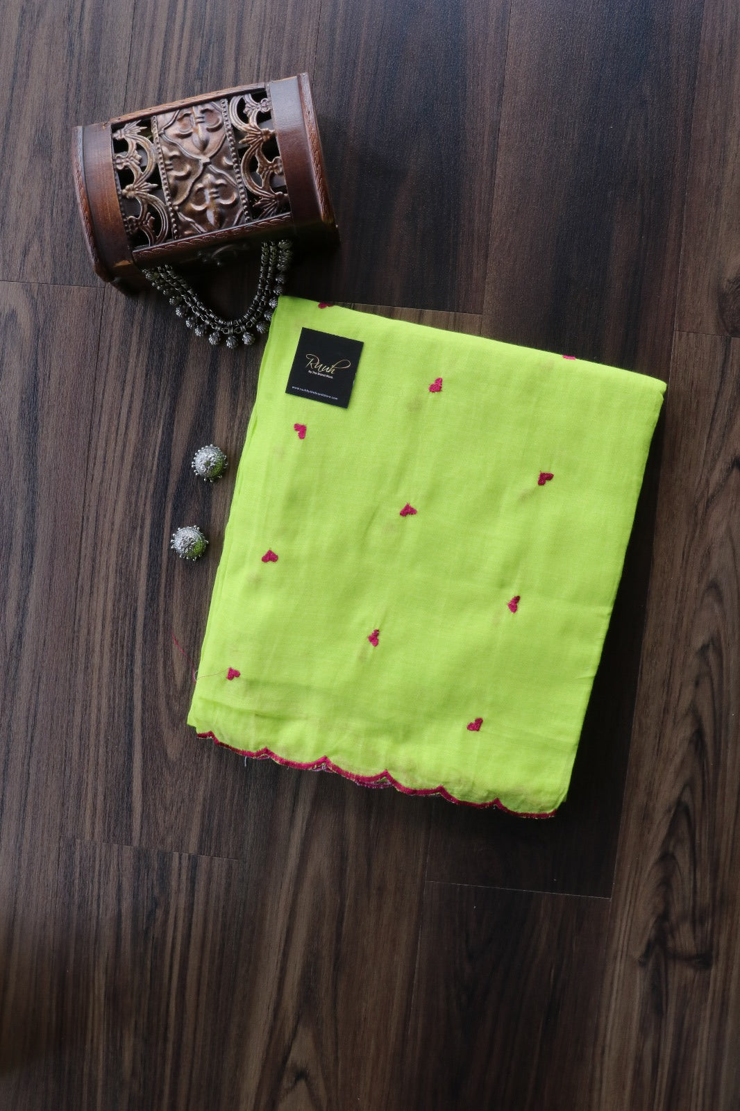 NEON MUL COTTON WITH HEART EMBROIDERY
