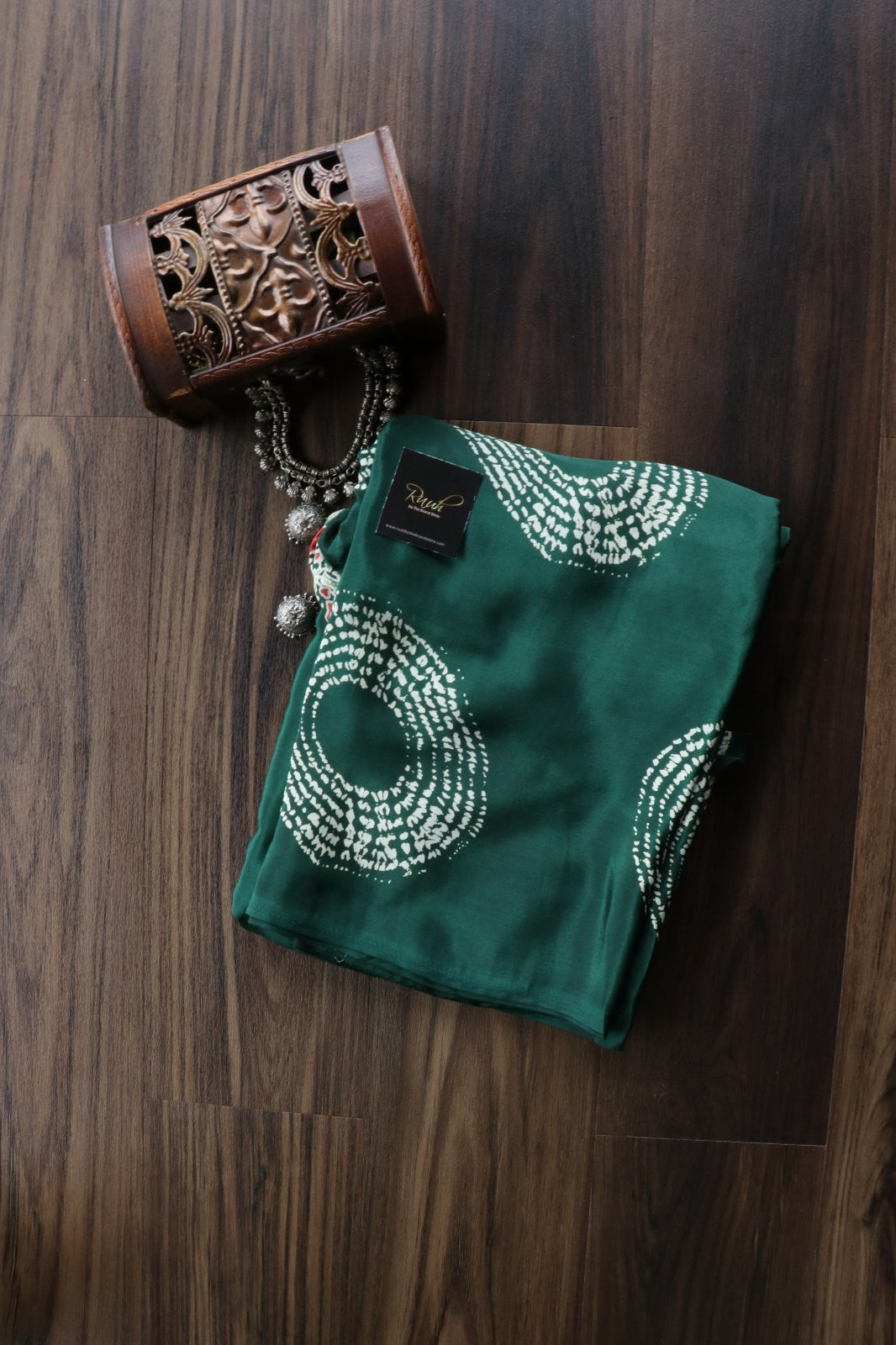 DARK GREEN SEMI MODAL SATIN SILK