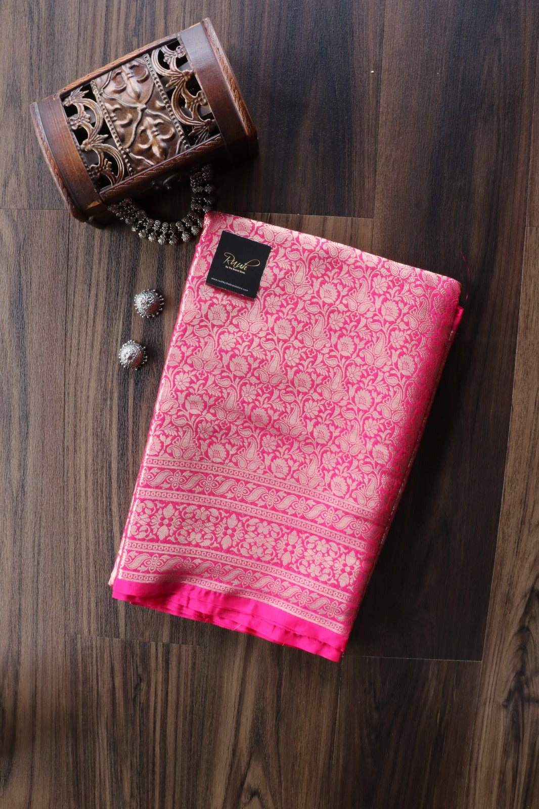 PINK BANARASI SEMI KATAN SAREE