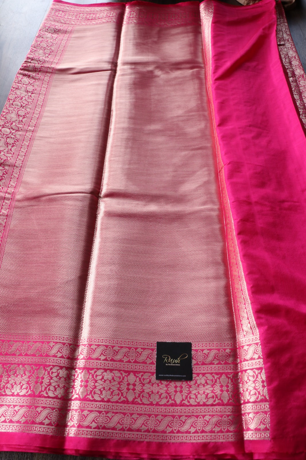 PINK BANARASI SEMI KATAN SAREE