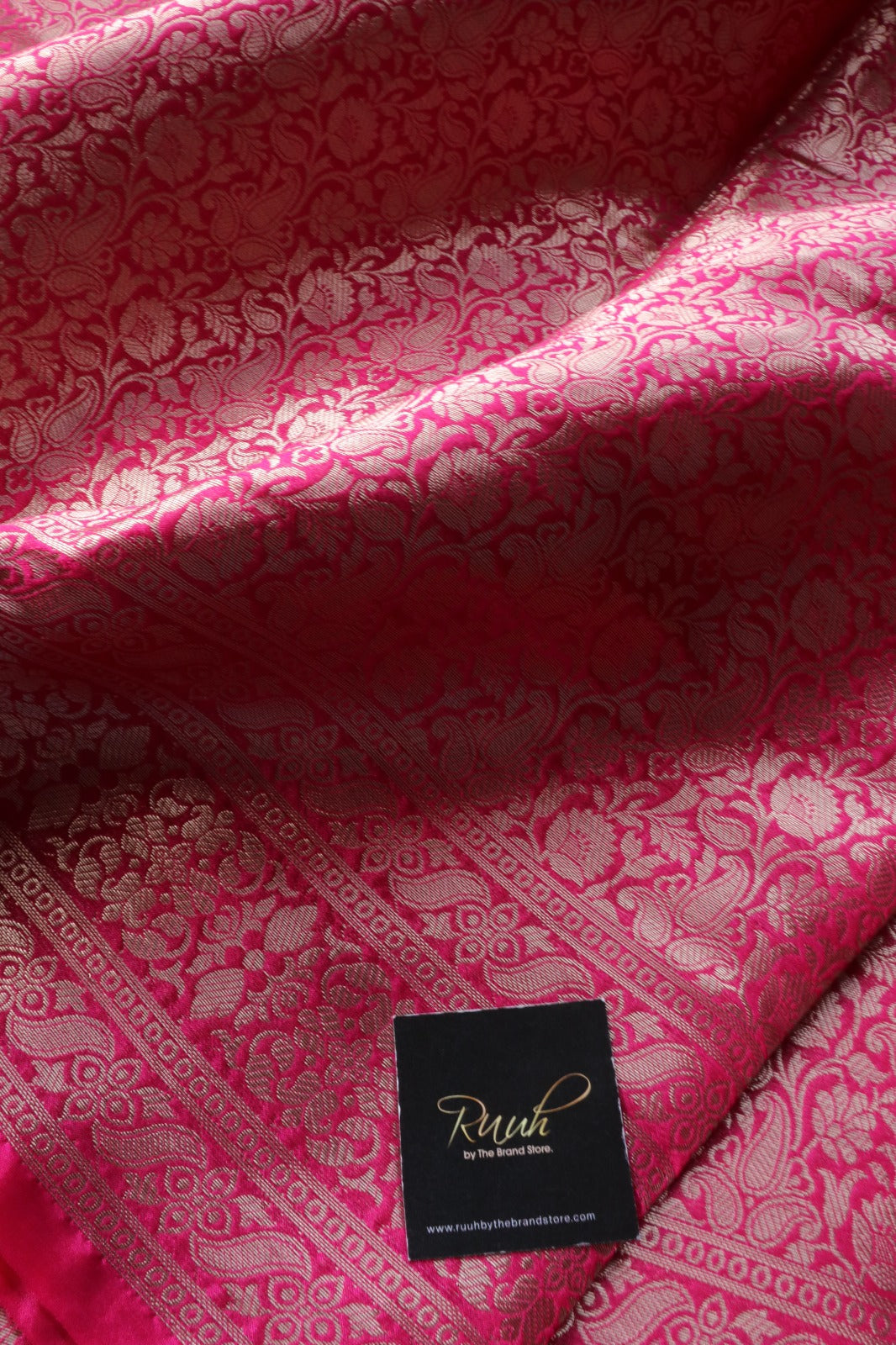 PINK BANARASI SEMI KATAN SAREE