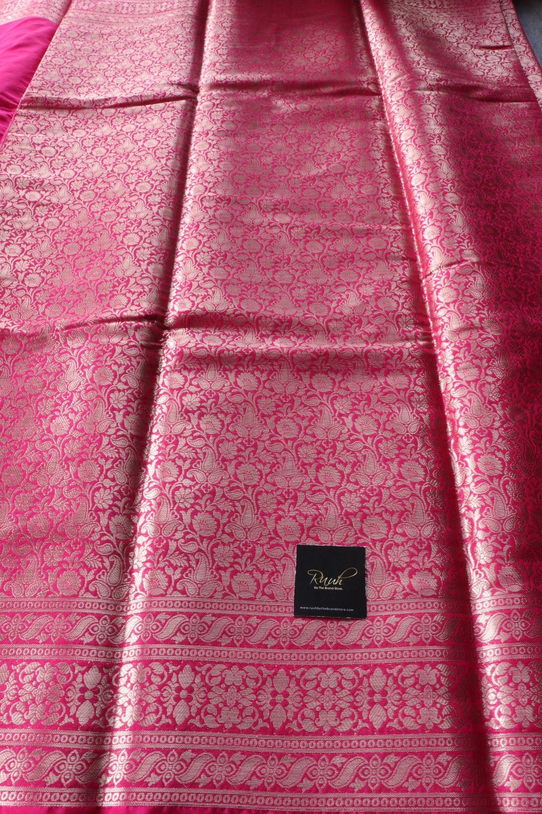 PINK BANARASI SEMI KATAN SAREE