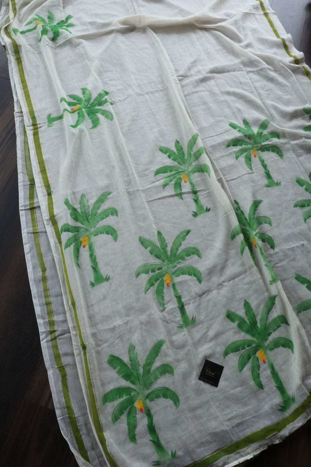 VAZHA HANDPAINTED MULMUL COTTON SAREE