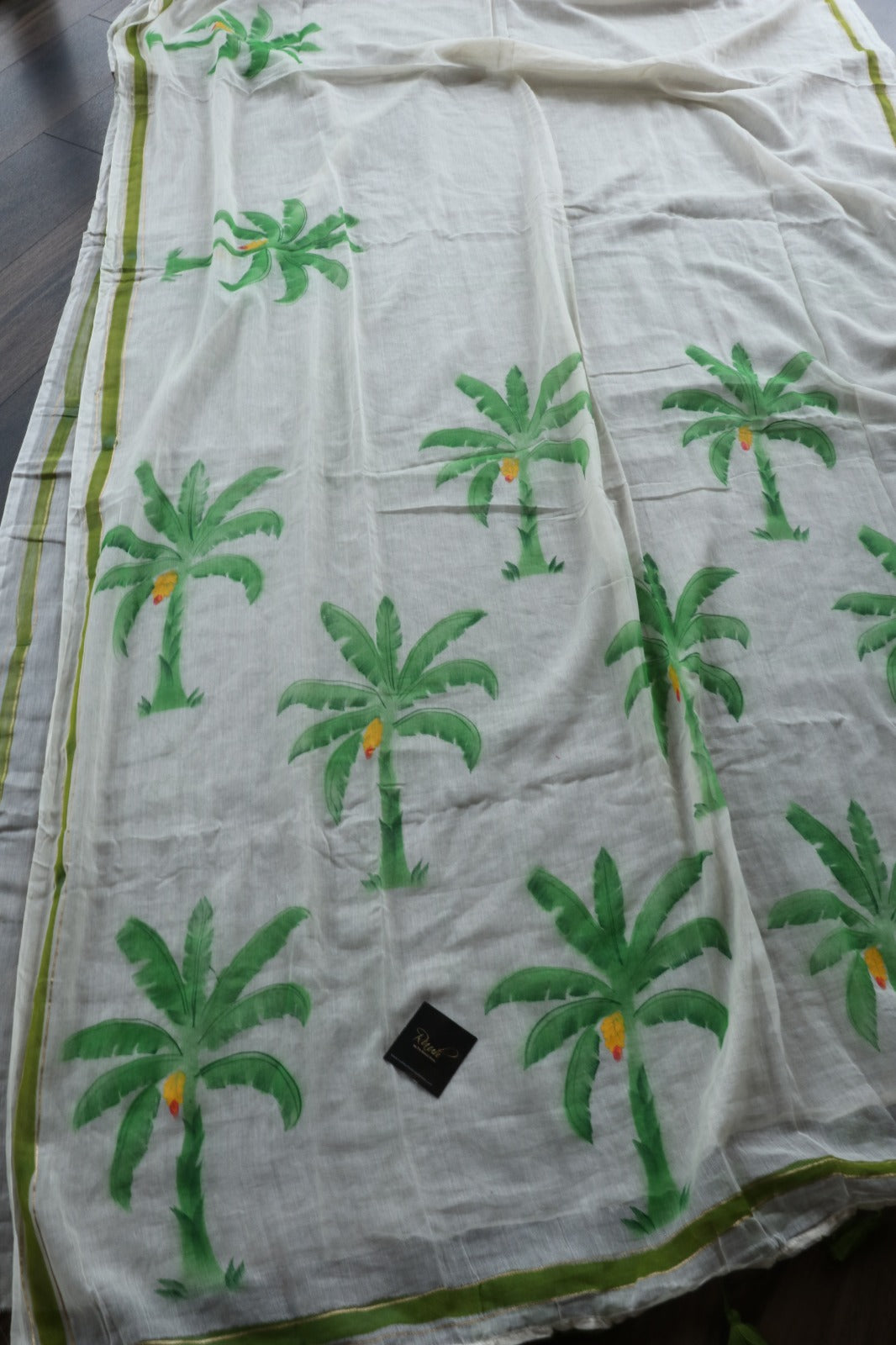 VAZHA HANDPAINTED MULMUL COTTON SAREE