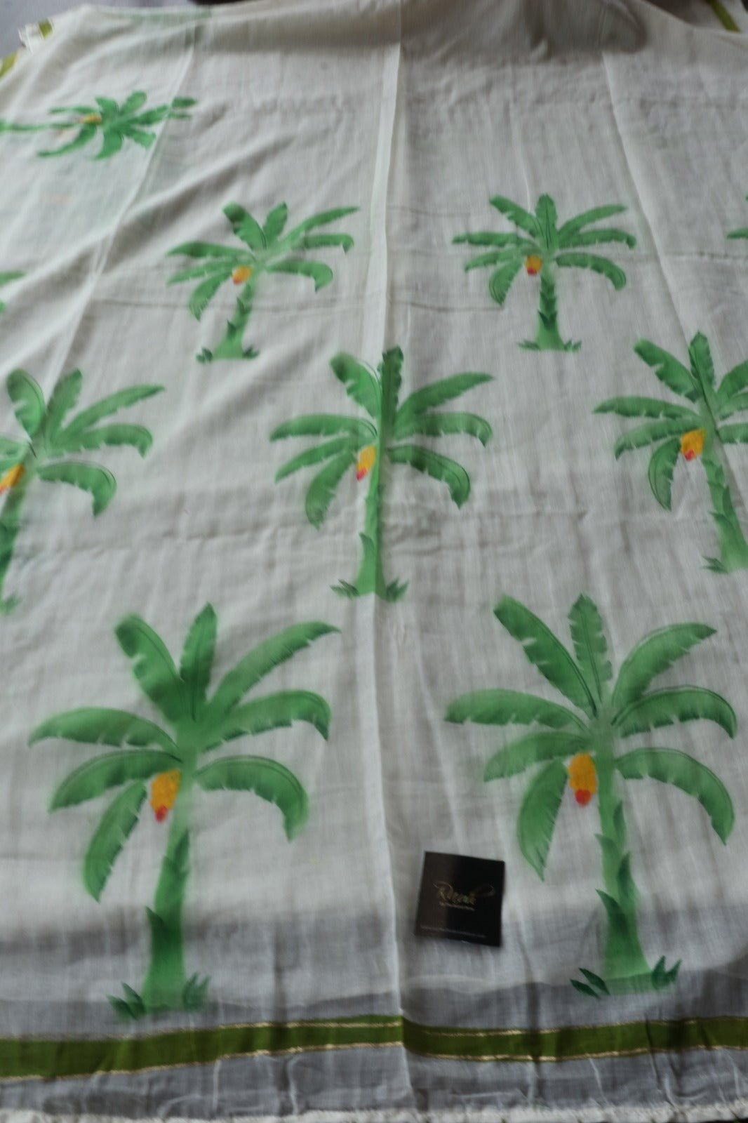 VAZHA HANDPAINTED MULMUL COTTON SAREE