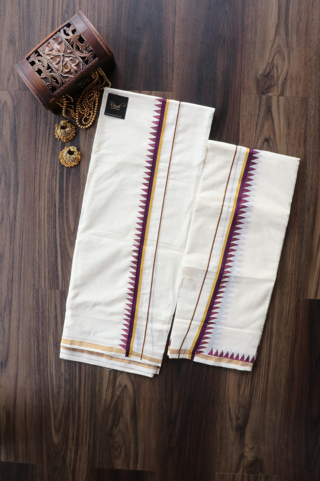 COLOUR TEMPLE BORDER COTTON SET MUND