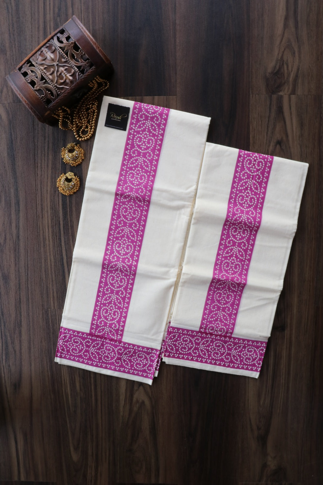 COTTON SET MUND WITH BLOUSE PIECE -MAGENTA