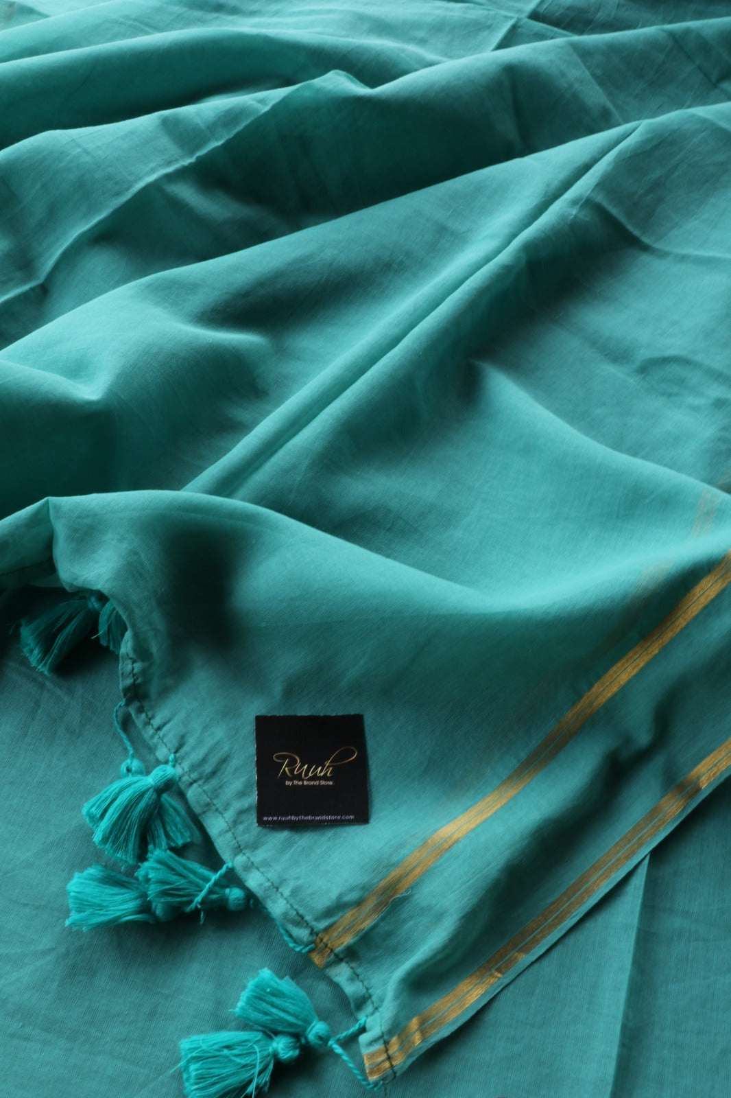 SEA GREEN MULMUL COTTON SAREE