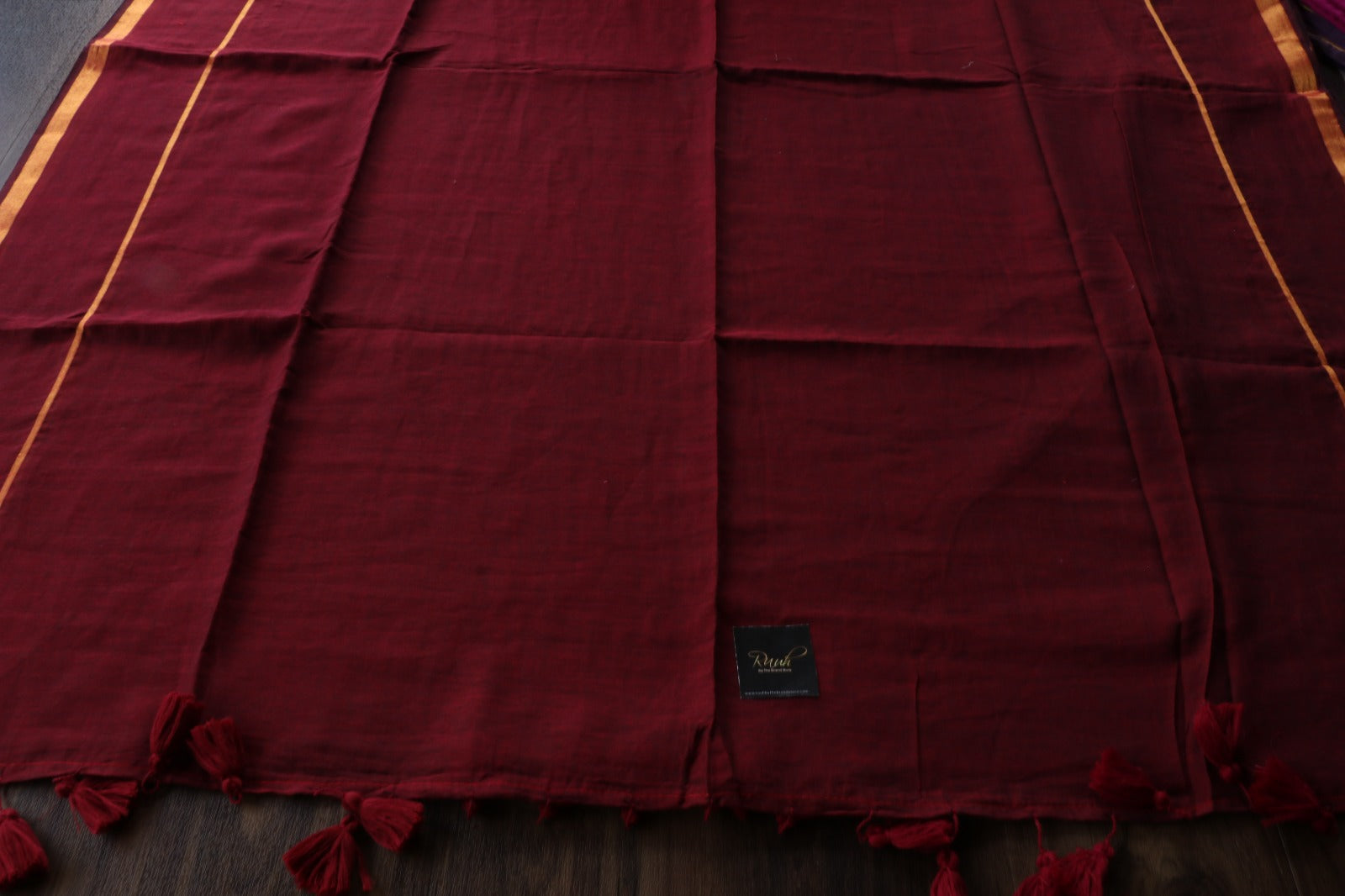 MAROON MULMUL COTTON SAREE