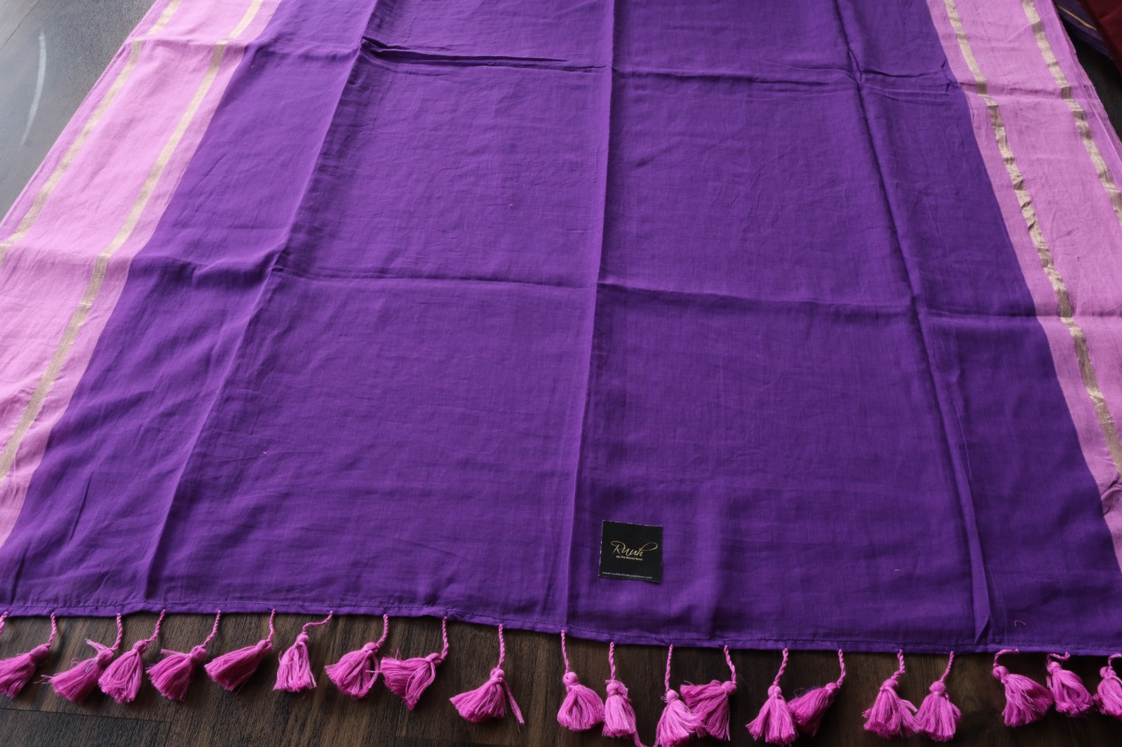 PURPLE PINK MULMUL COTTON SAREE