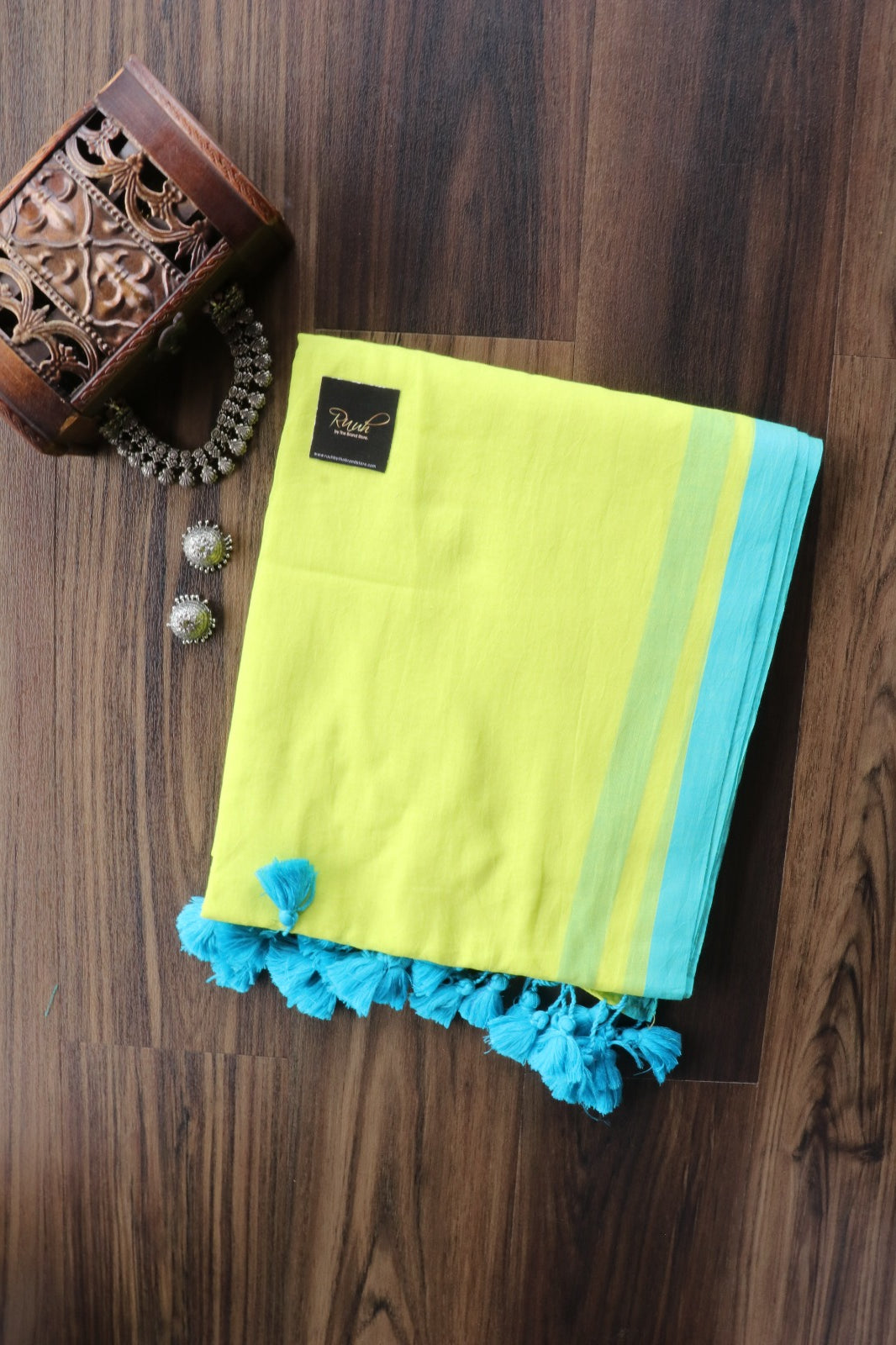 NEON - BLUE PLAIN MULMUL SAREE