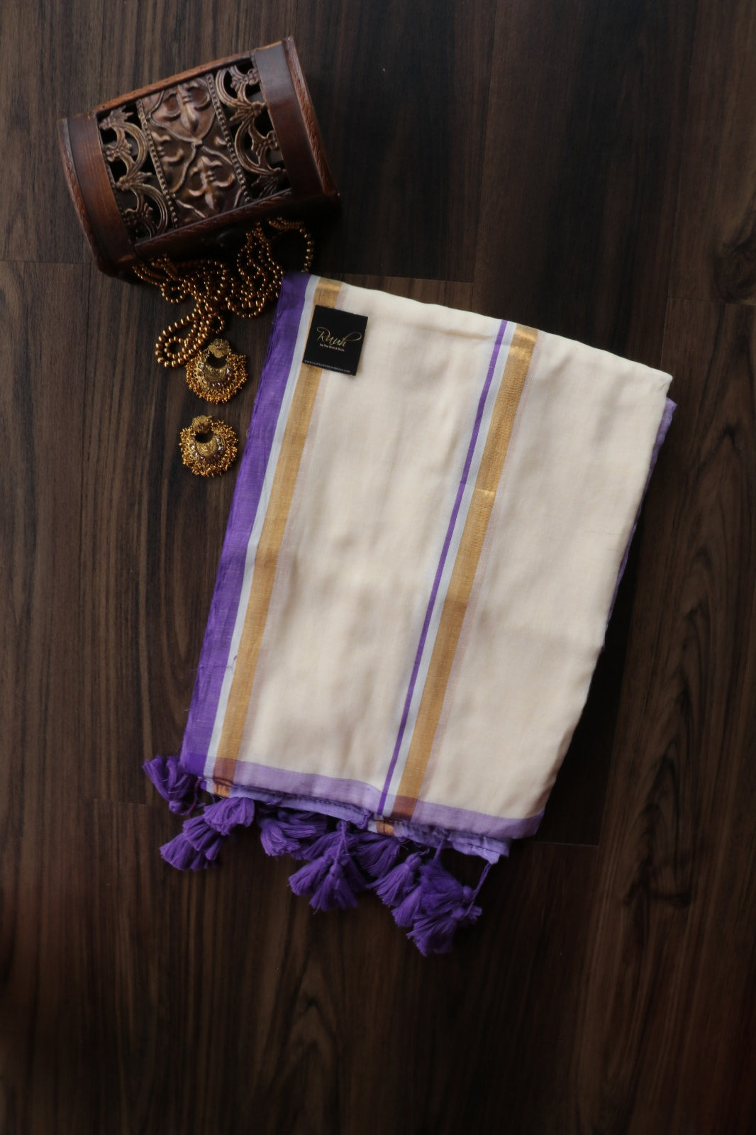 CREAM MULCOTTON SAREE