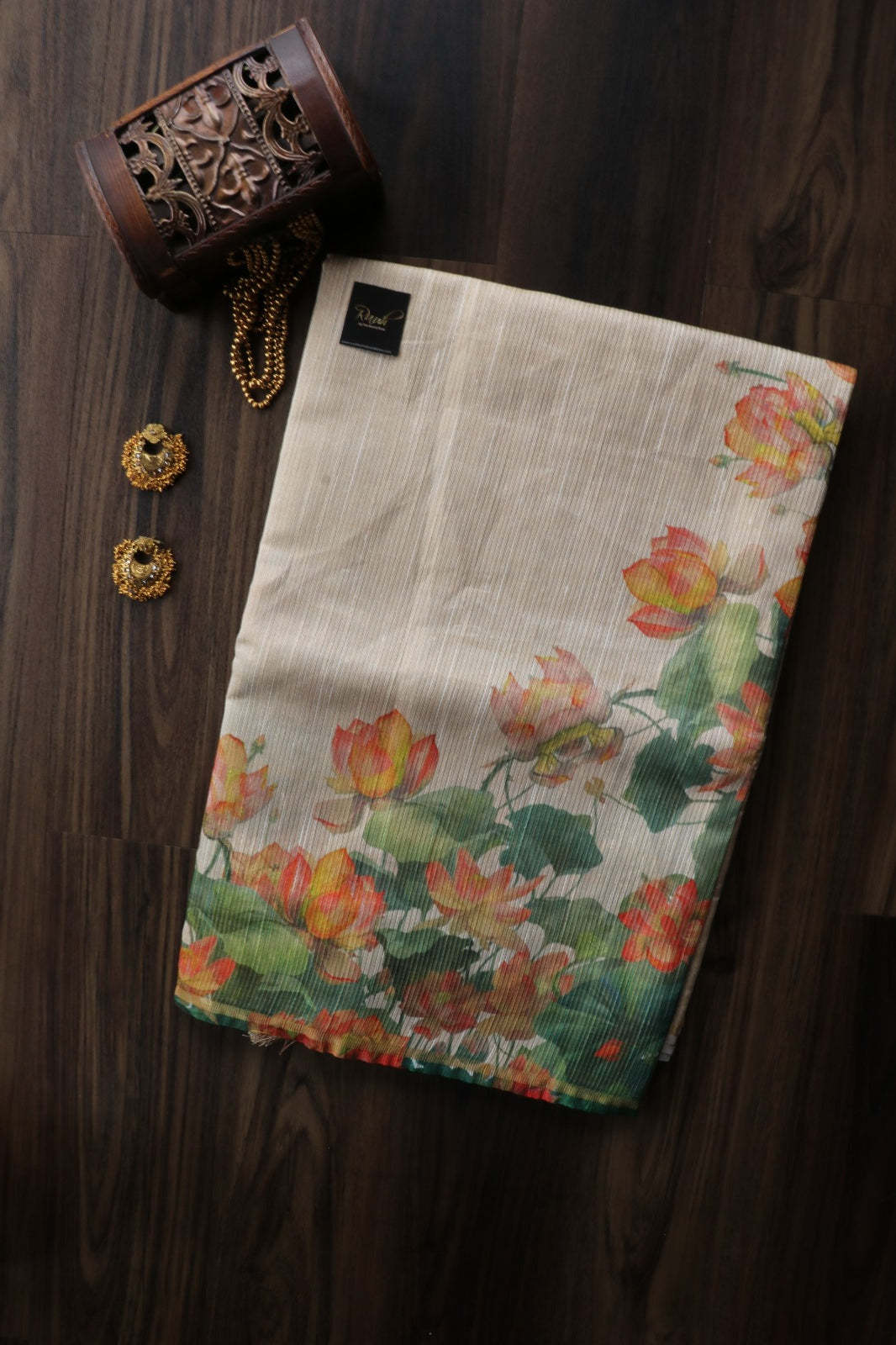 MULTI COLOUR FLORAL PRINTED SEMI SILK SAREE