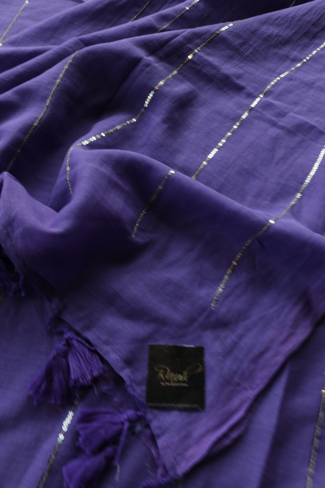LAVENDER MULMUL SEQUENCE SAREE