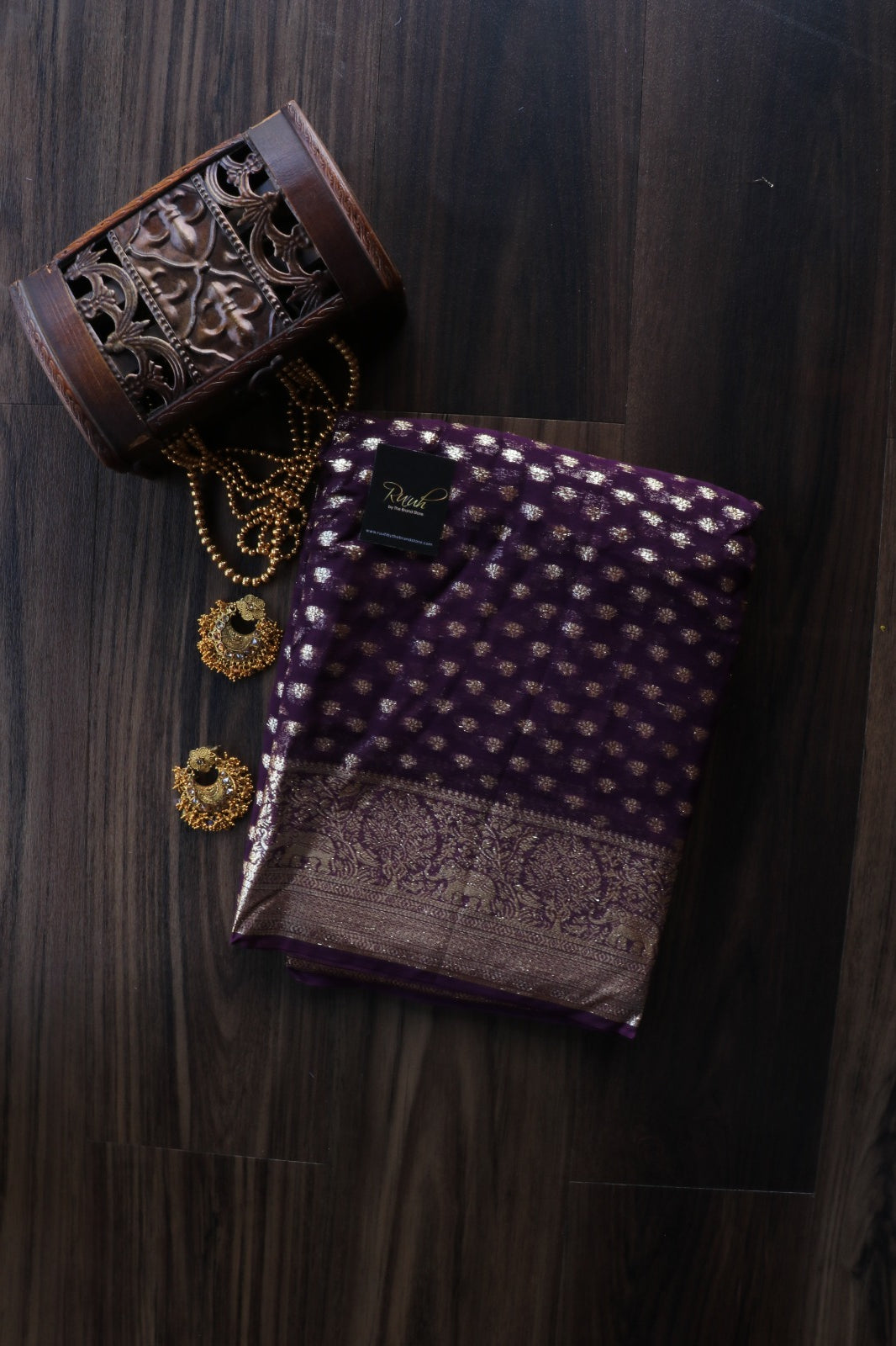 GRAPE COLOUR VISCOSE GEORGETTE SAREE