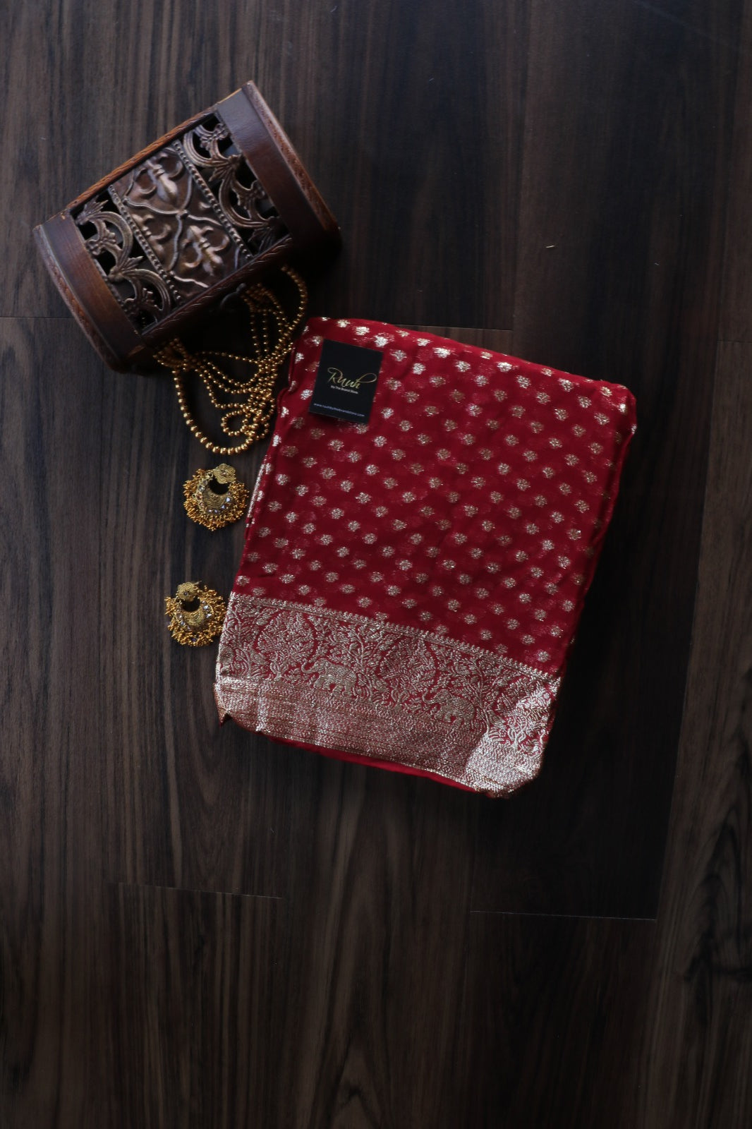 DEEP MAROON VISCOSE GEORGETTE SAREE