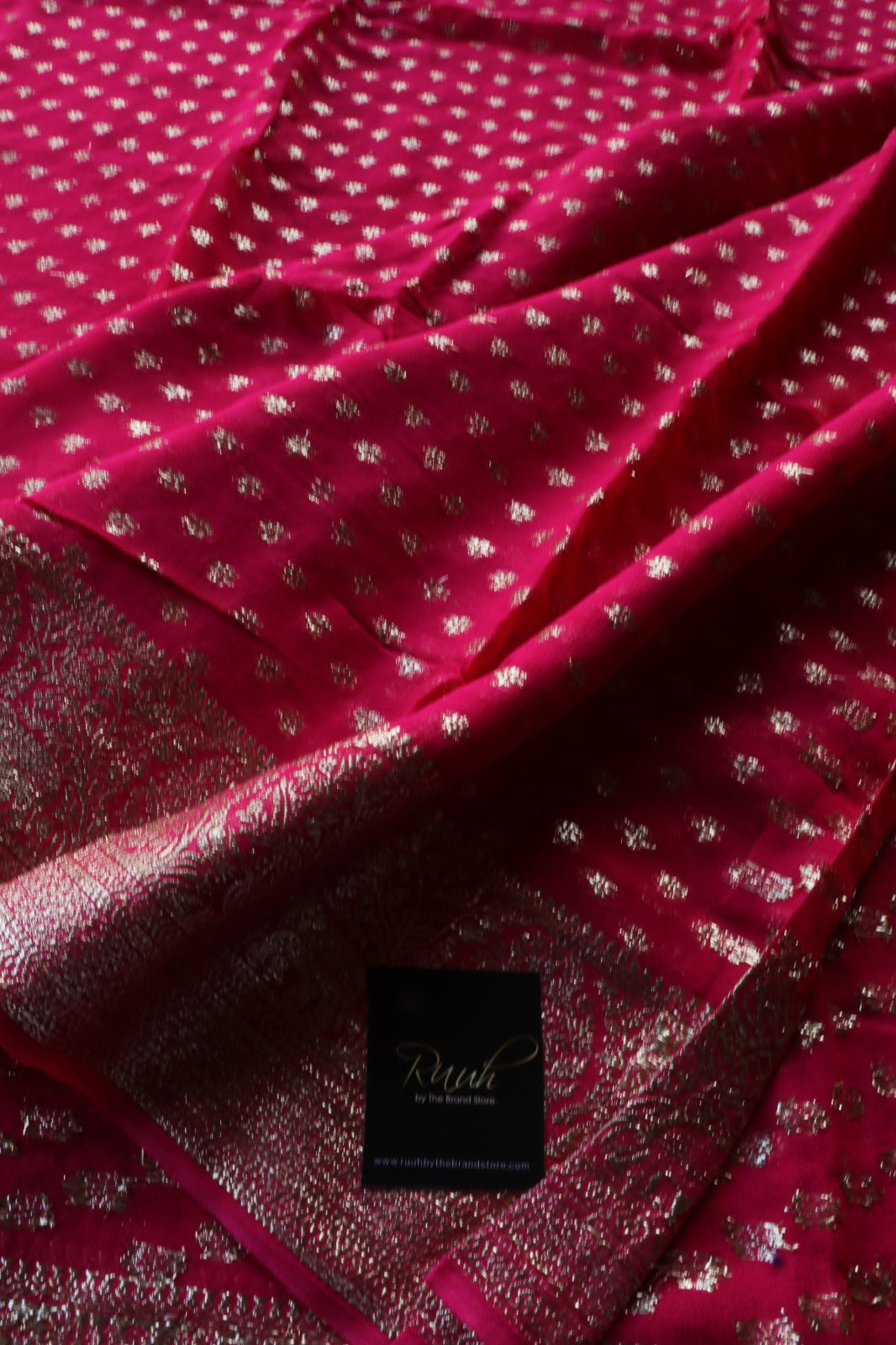 HOT PINK VISCOSE GEORGETTE SAREE