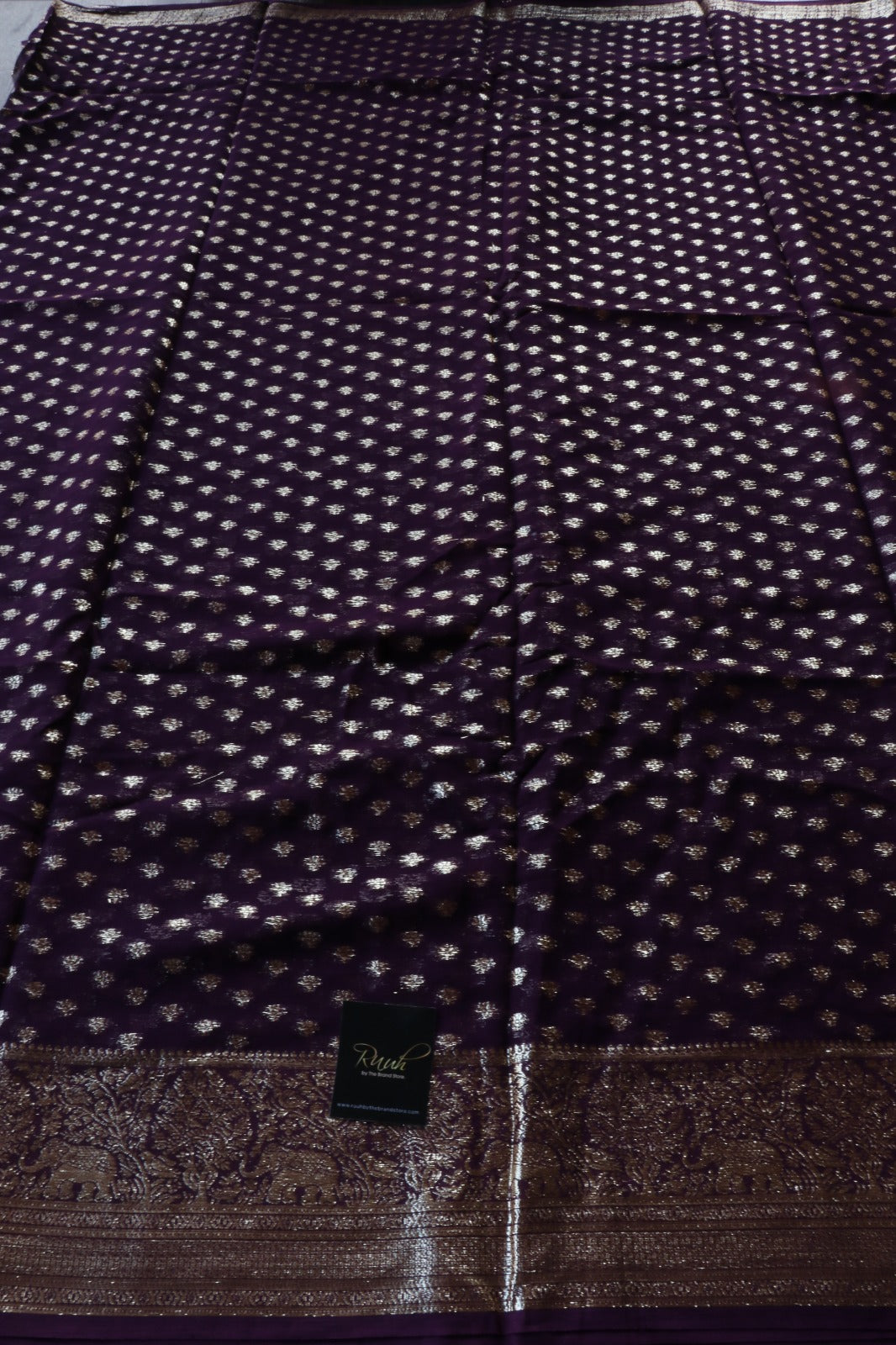 GRAPE COLOUR VISCOSE GEORGETTE SAREE