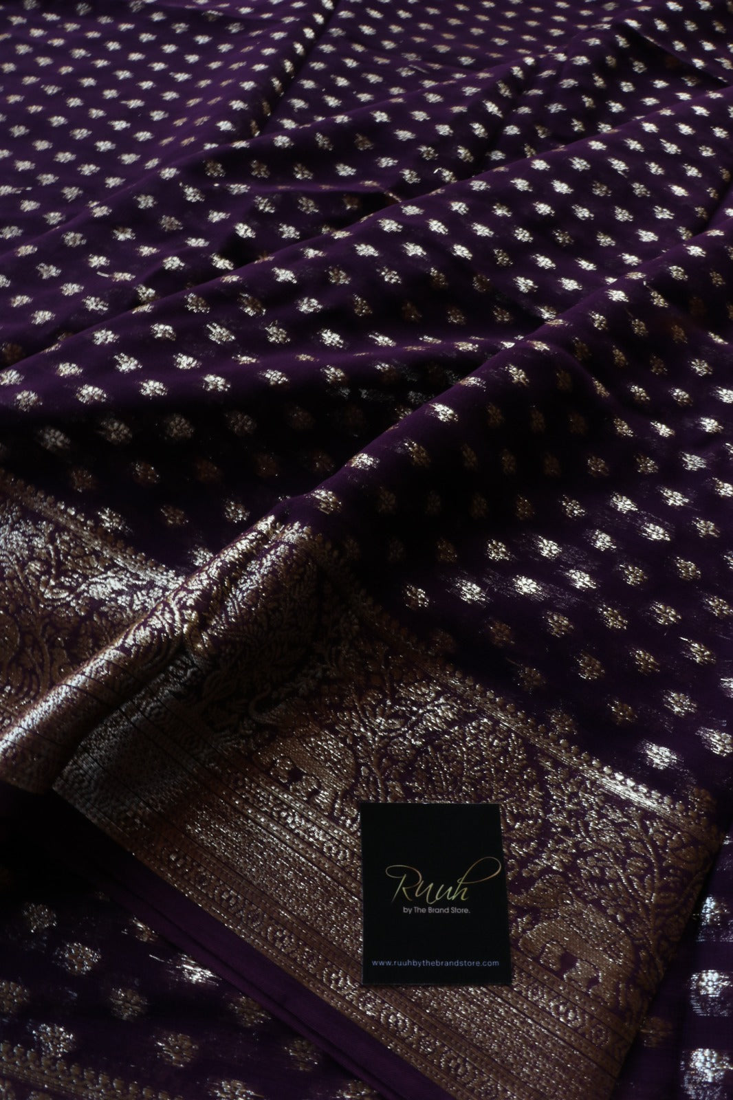 GRAPE COLOUR VISCOSE GEORGETTE SAREE