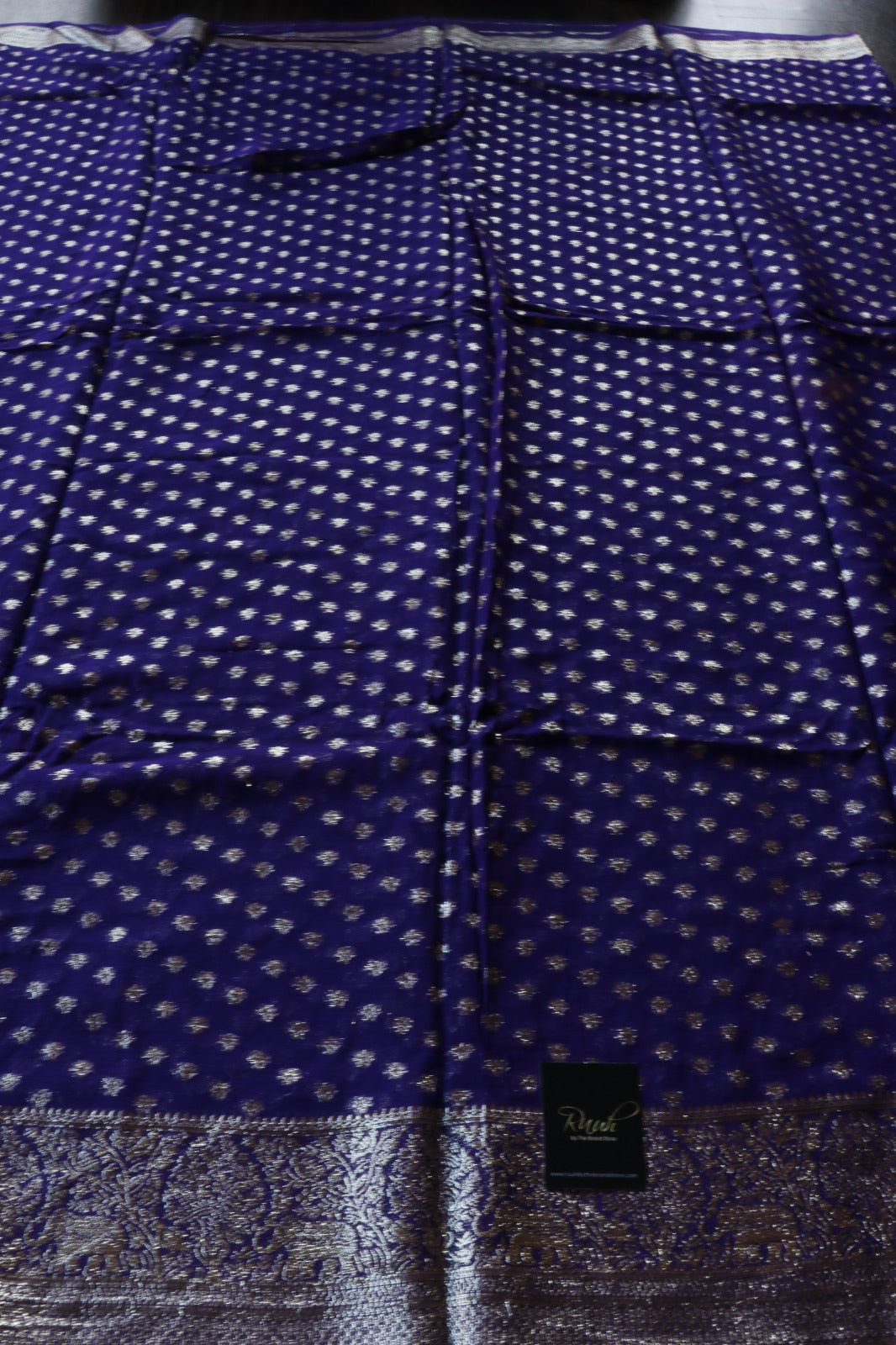 DARK BLUE VISCOSE GEORGETTE SAREE