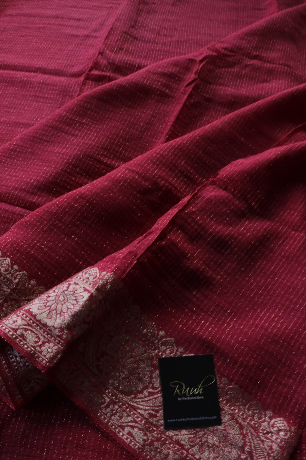 MAUVE VISCOSE CHINNON WITH ZARI STRIPES