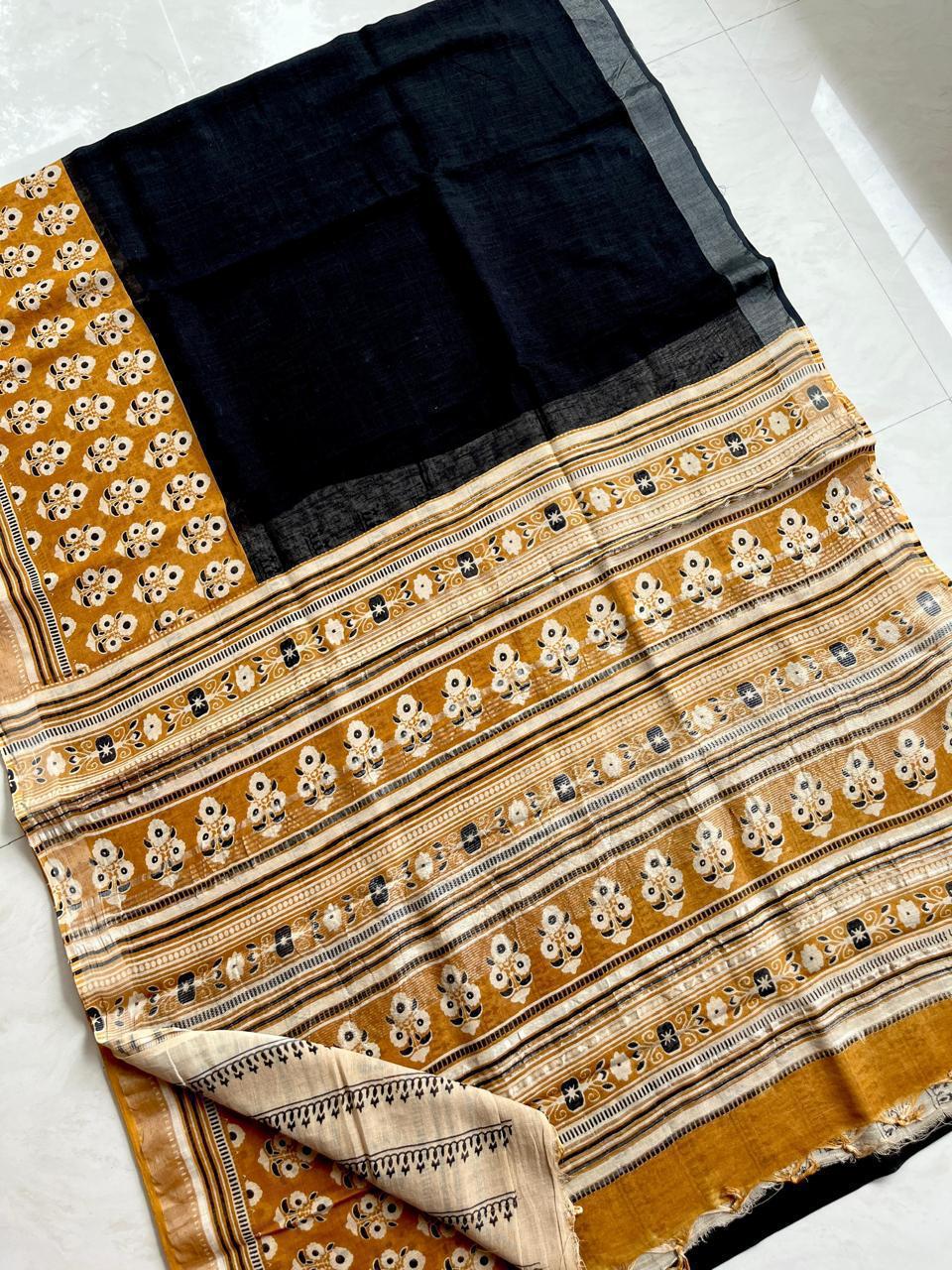 LINEN COTTON SAREE 4