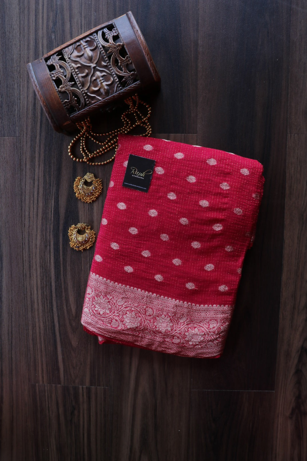 DARK PINK VISCOSE CHINNON SAREE