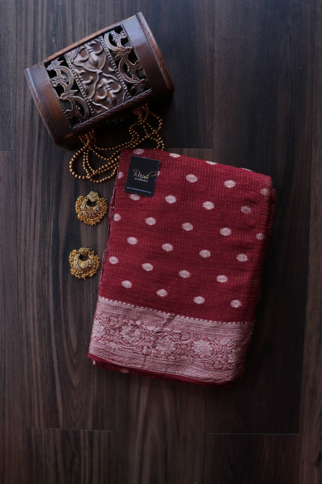 BROWN VISCOSE CHINNON SAREE