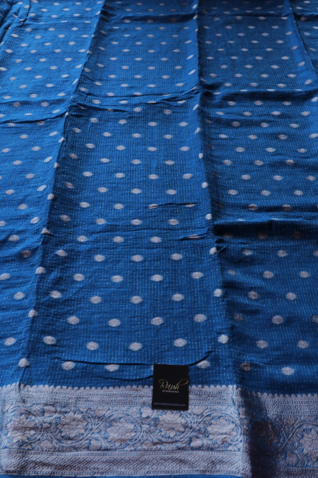 BLUE VISCOSE CHINNON SAREE