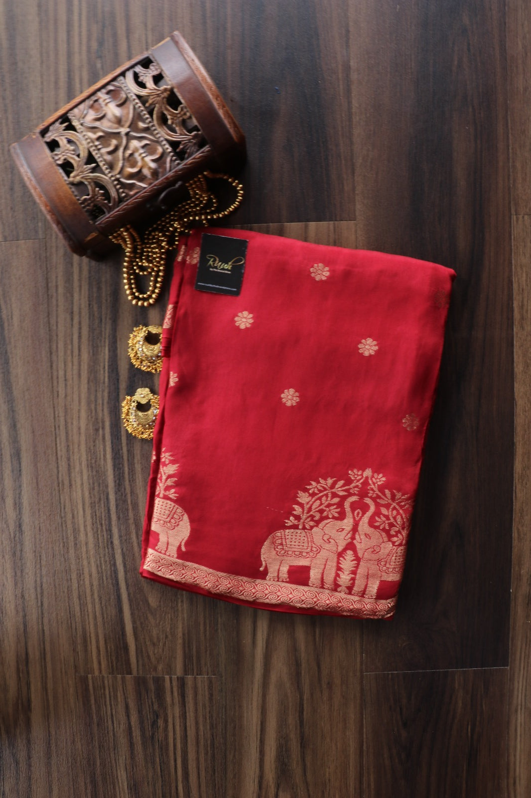 MAROONISH VISCOSE MUSLIN SILK SAREE