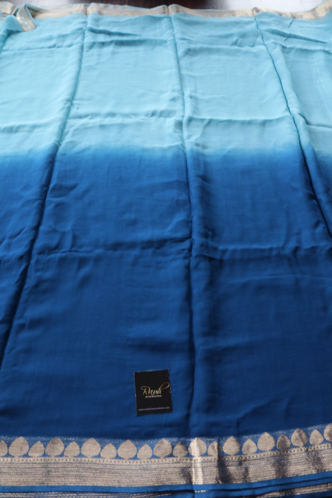 LIGHT BLUE - BLUE VISCOSE GEORGETTE SAREE