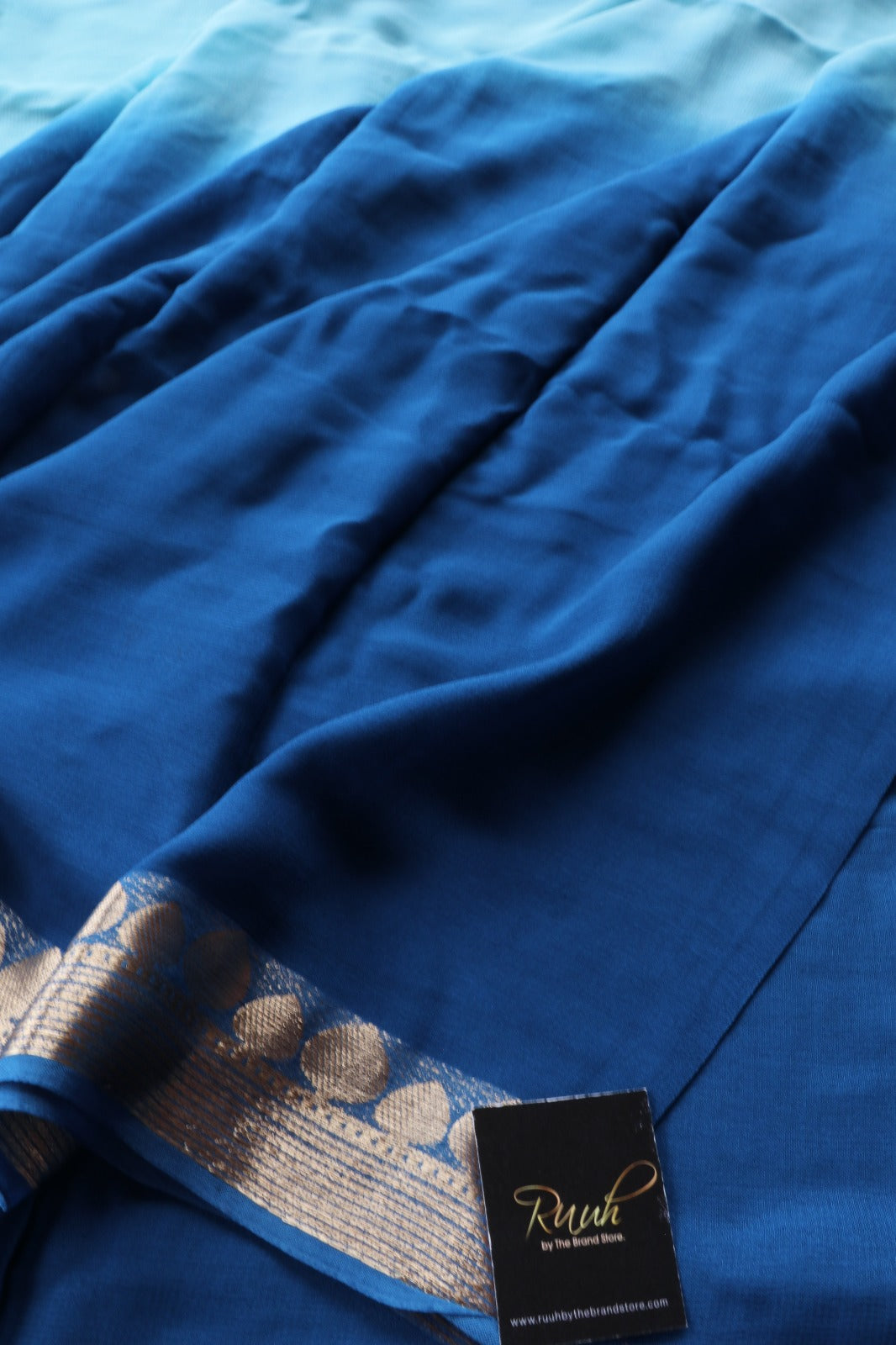 LIGHT BLUE - BLUE VISCOSE GEORGETTE SAREE