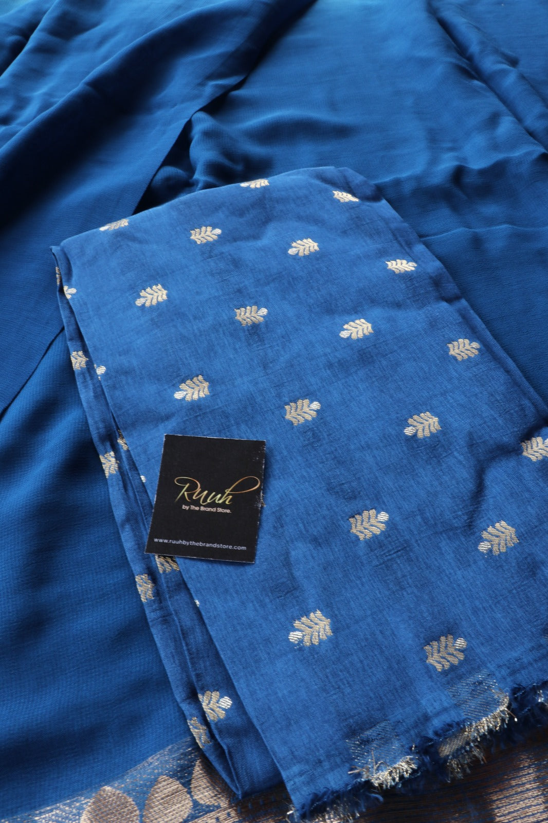 LIGHT BLUE - BLUE VISCOSE GEORGETTE SAREE