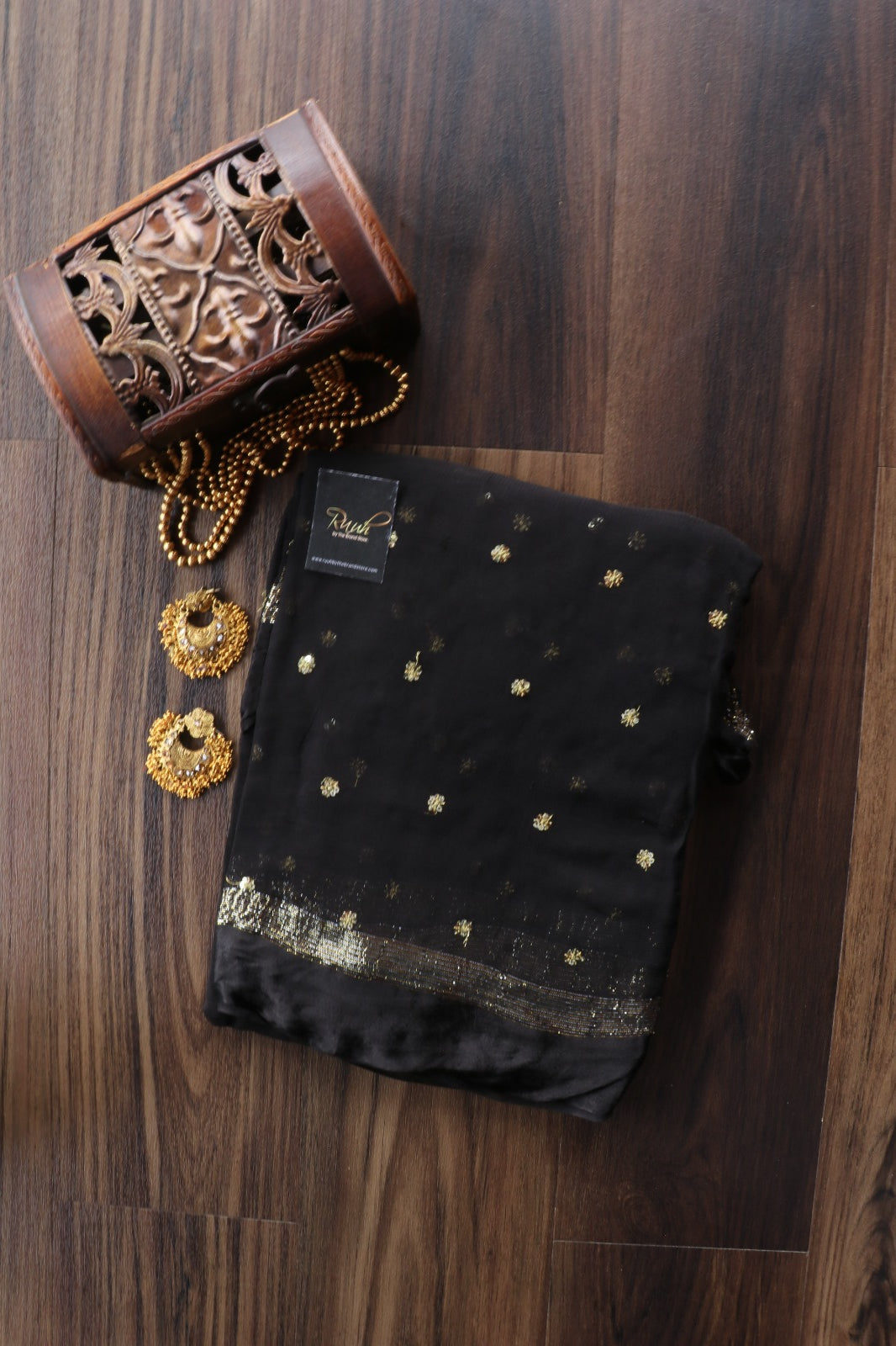 BLACK VISCOSE GEORGETTE SAREE