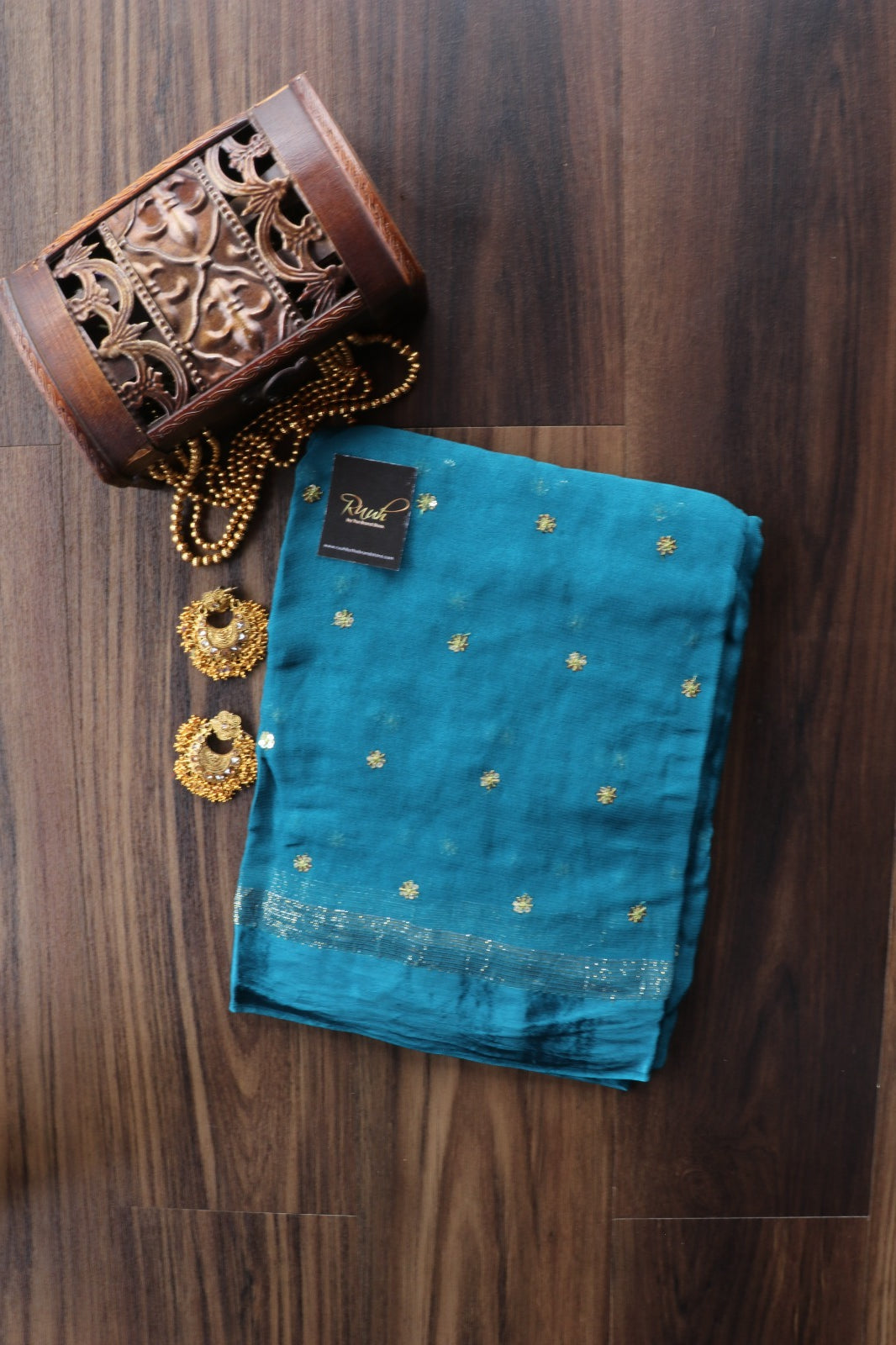 BLUE  VISCOSE GEORGETTE SAREE