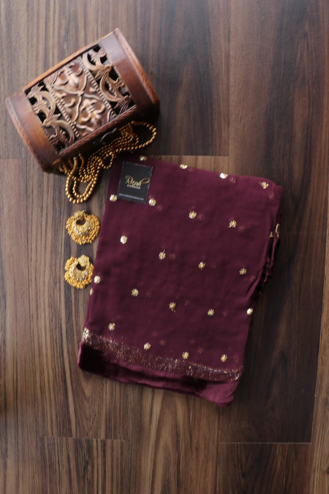 GRAPE COLOUR VISCOSE GEORGETTE SAREE