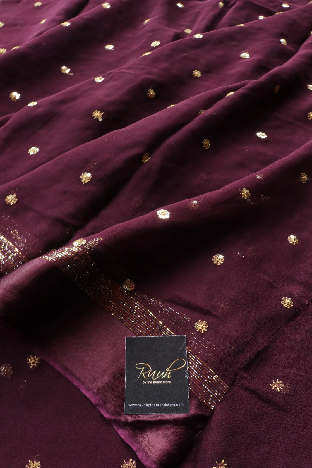 GRAPE COLOUR VISCOSE GEORGETTE SAREE