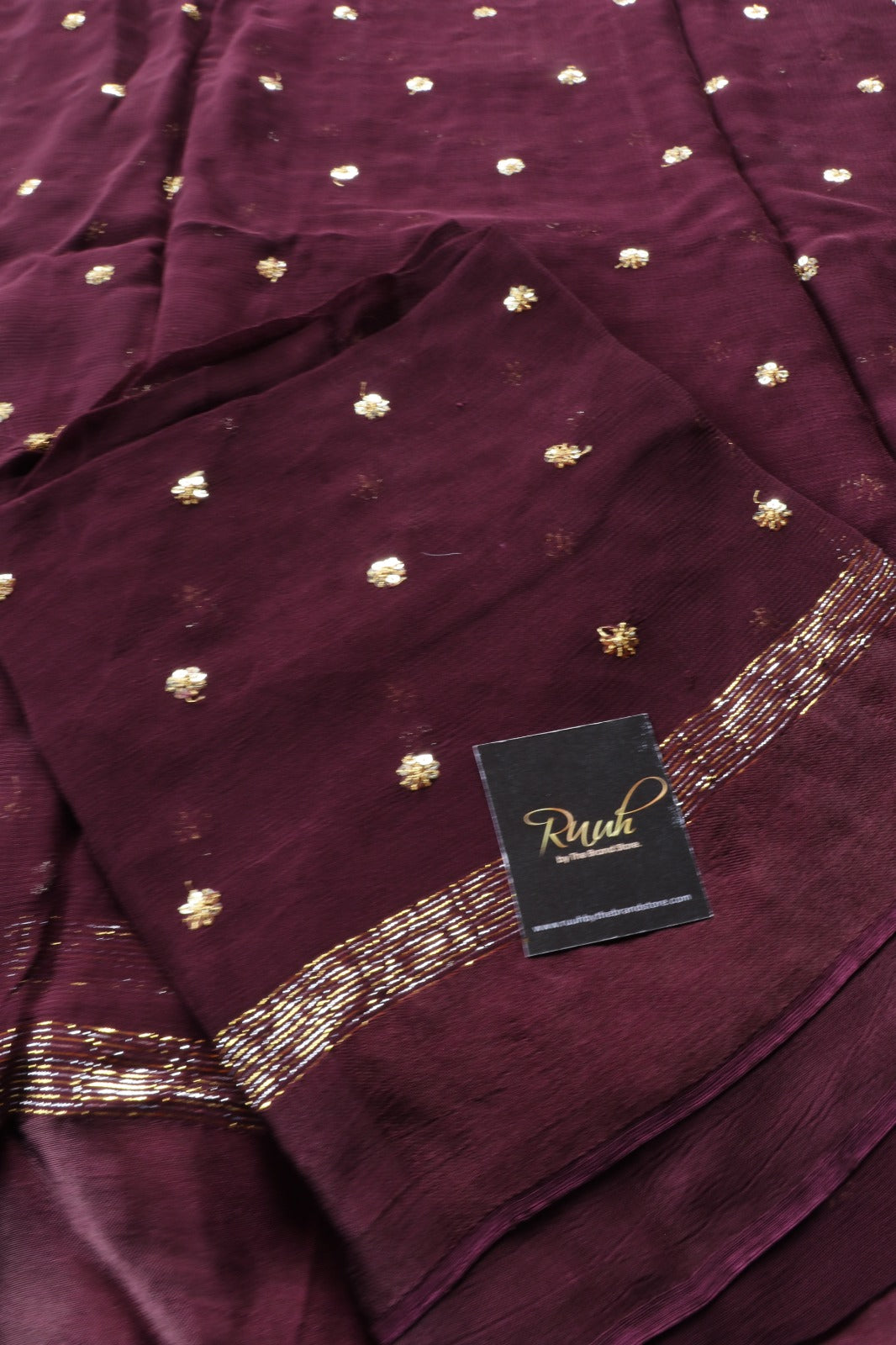 GRAPE COLOUR VISCOSE GEORGETTE SAREE