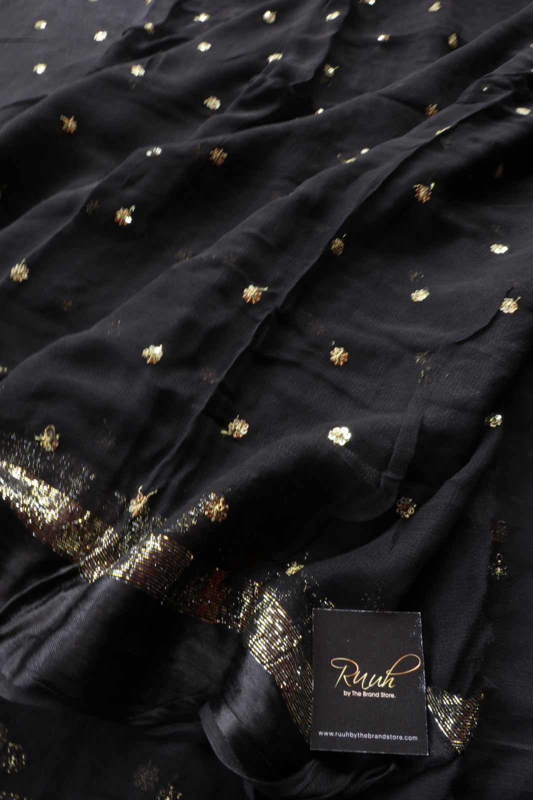 BLACK VISCOSE GEORGETTE SAREE