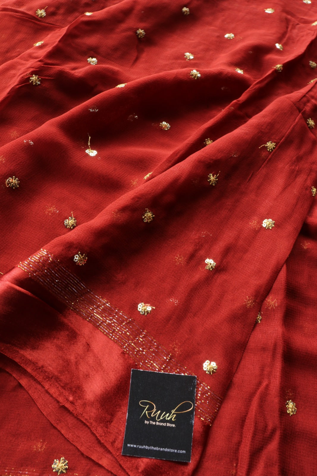 BROWN  VISCOSE GEORGETTE SAREE