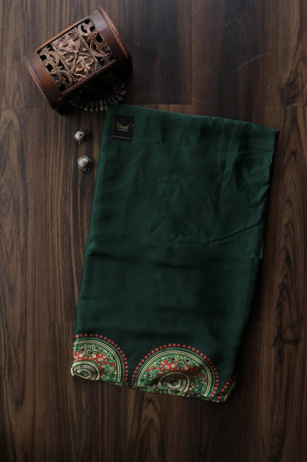 DARK GREEN SEMI MODAL SILK SAREE